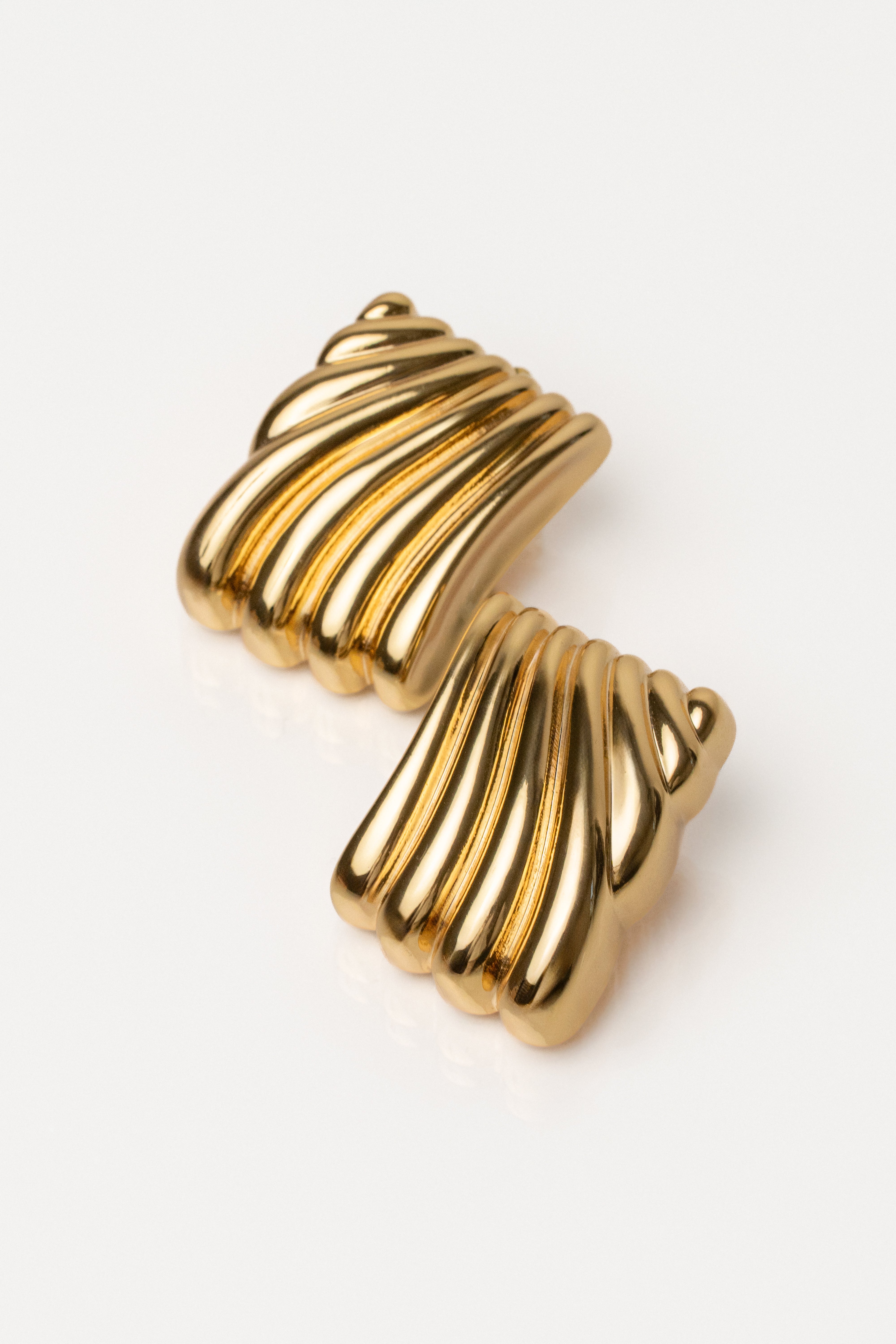 Gold Square Texture Earrings