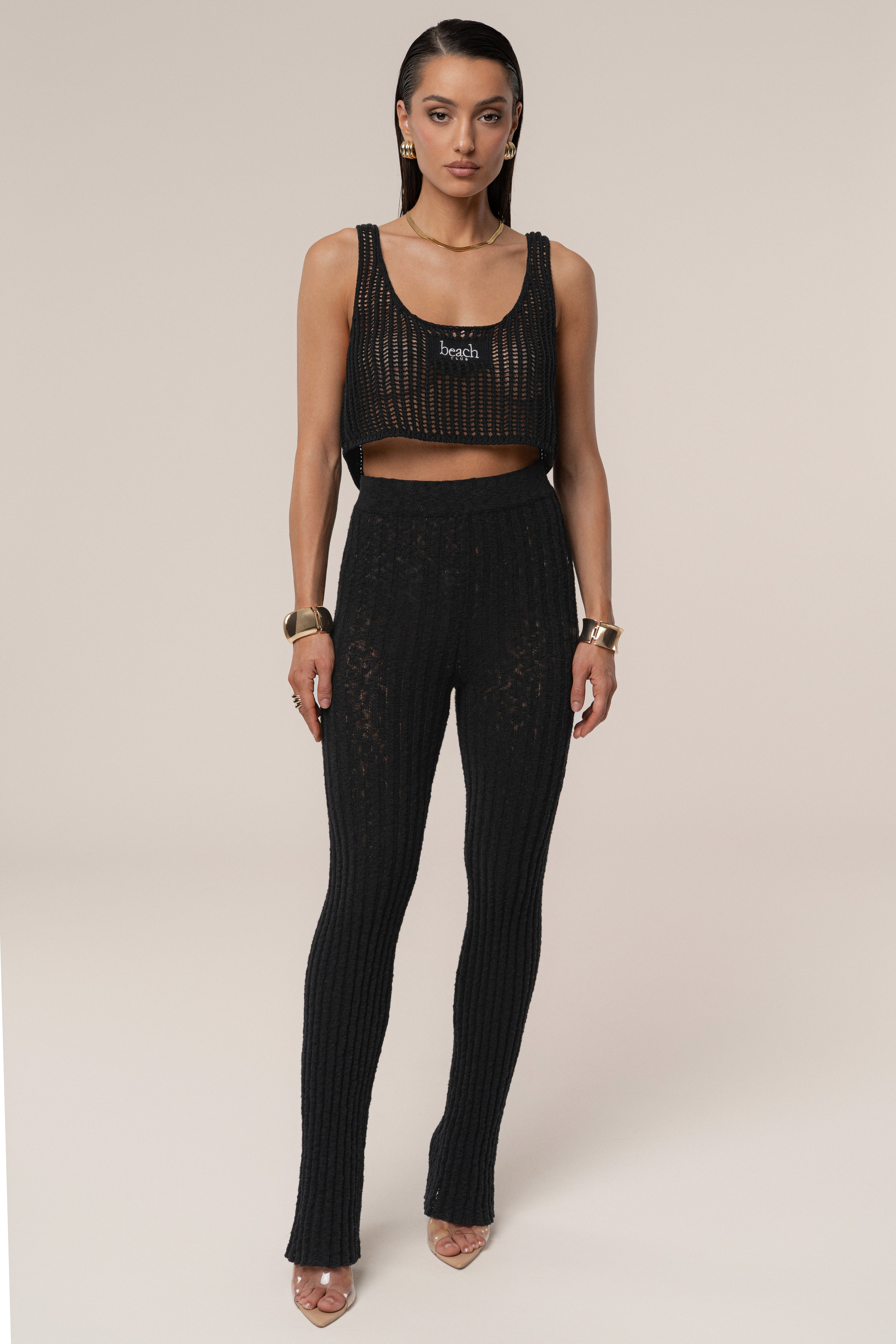 Black Beach Club Crochet Top
