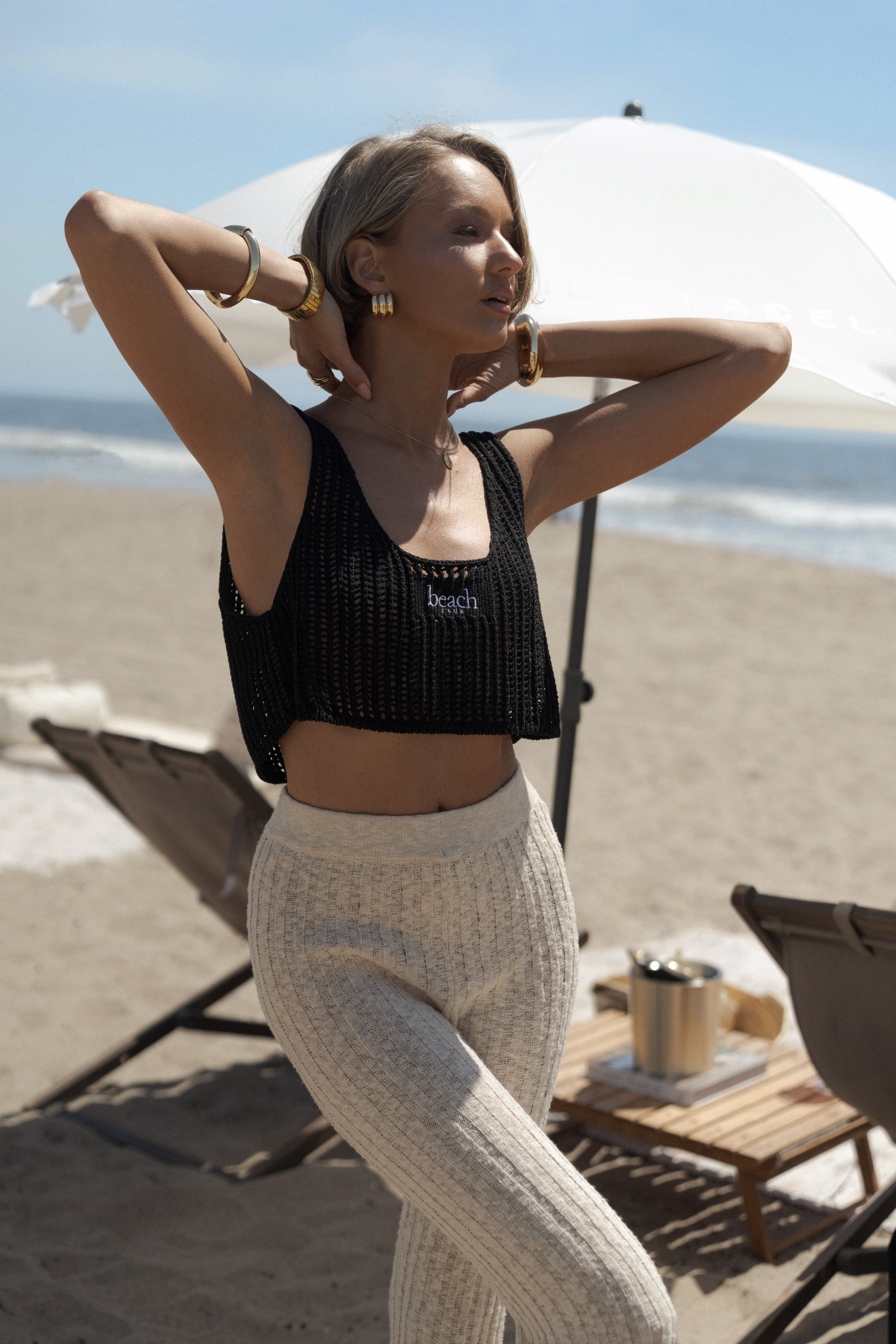 Black Beach Club Crochet Top