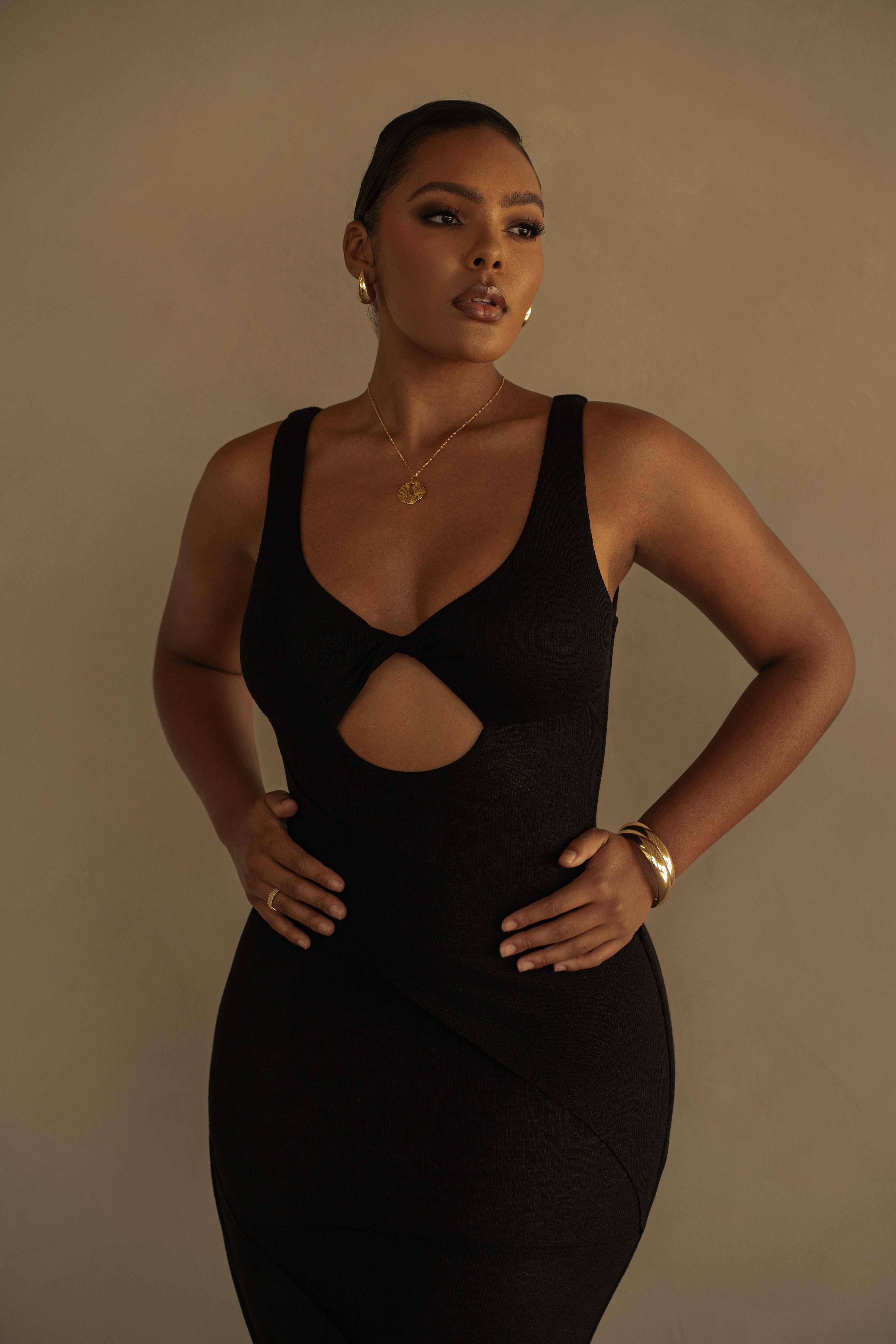 Black Shift Of Feelings Midi Dress