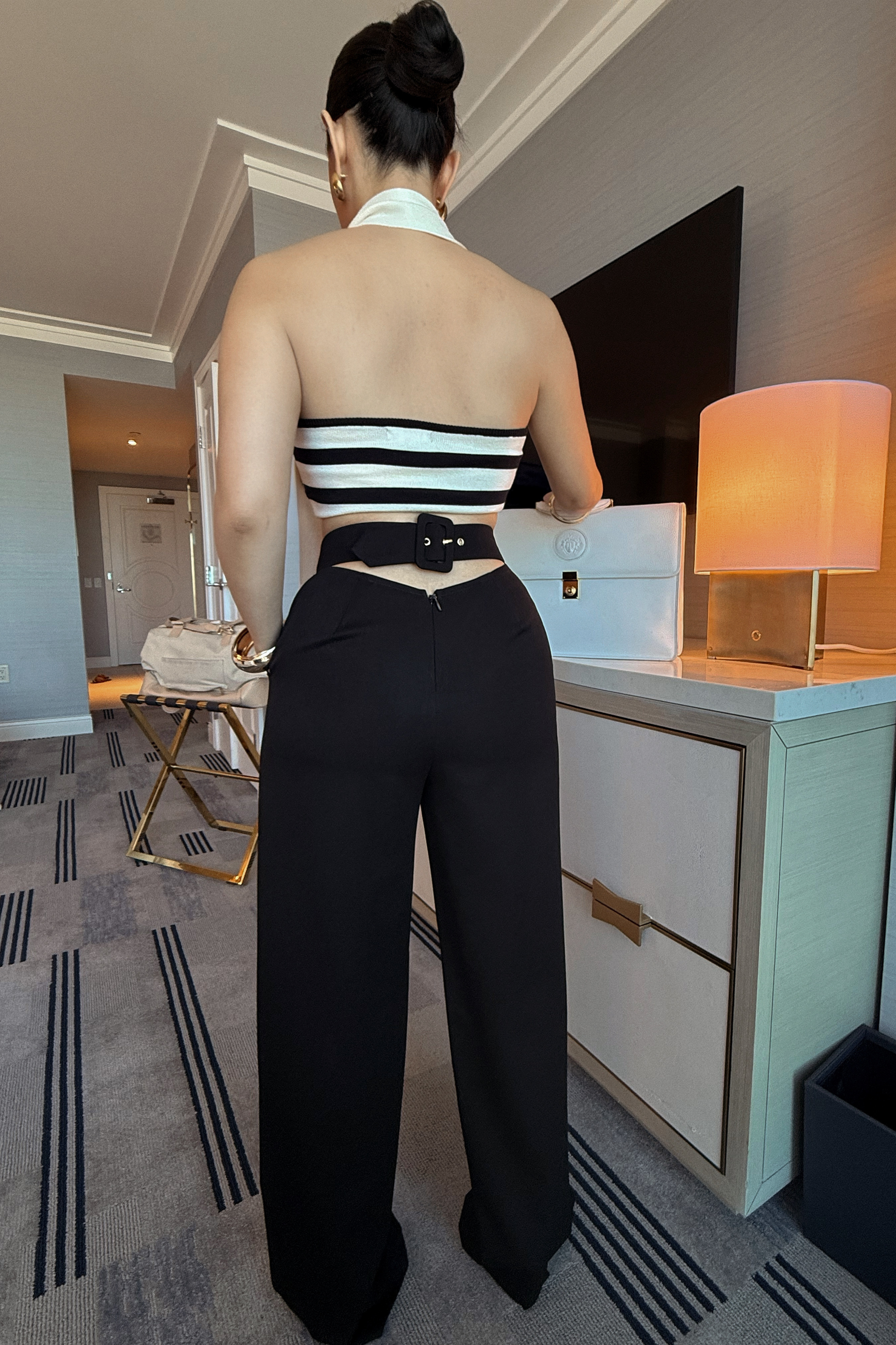 Black Status Belted Pants