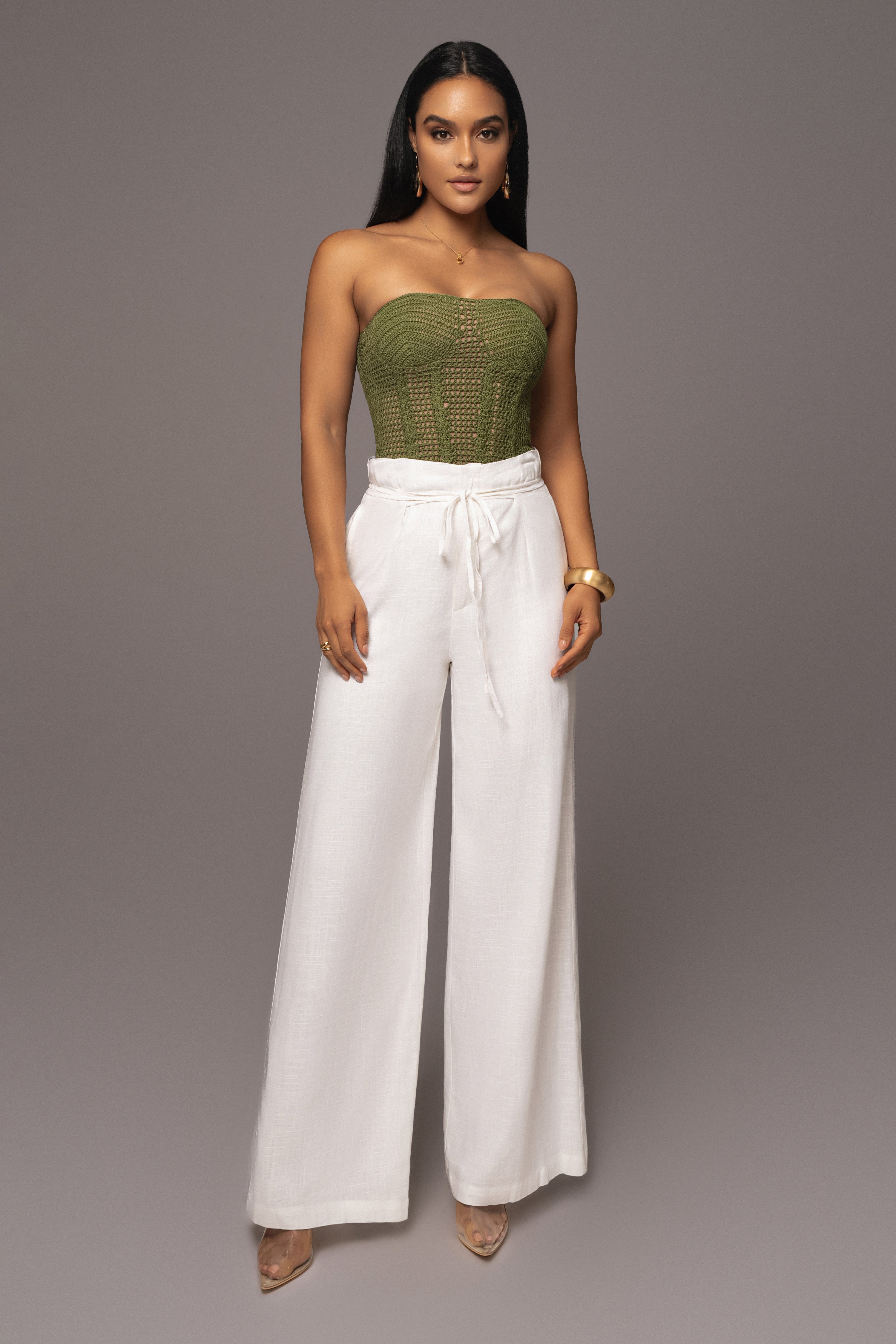 Off White Waverly Linen Trousers