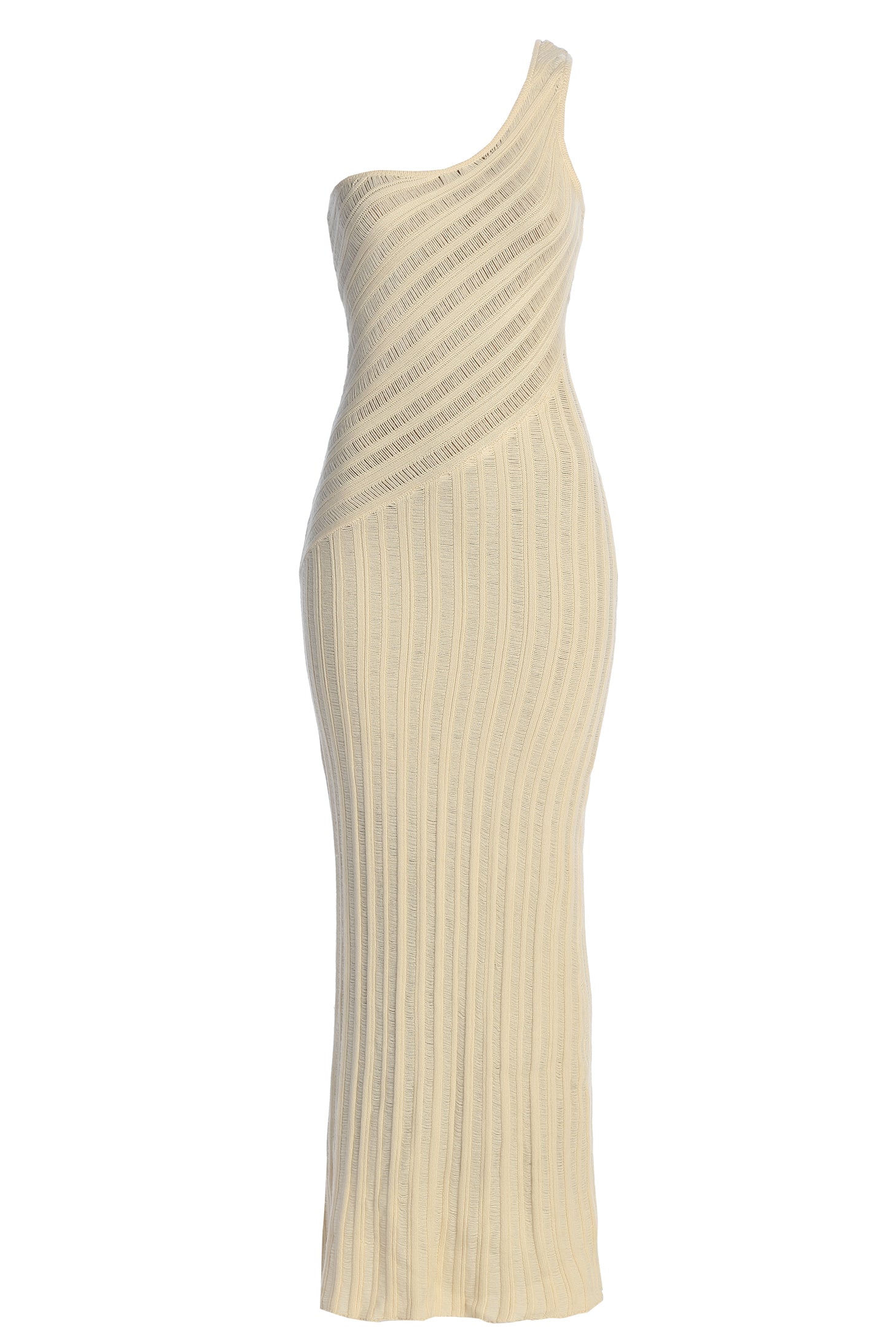 Ivory Fringe Knit Maxi Dress