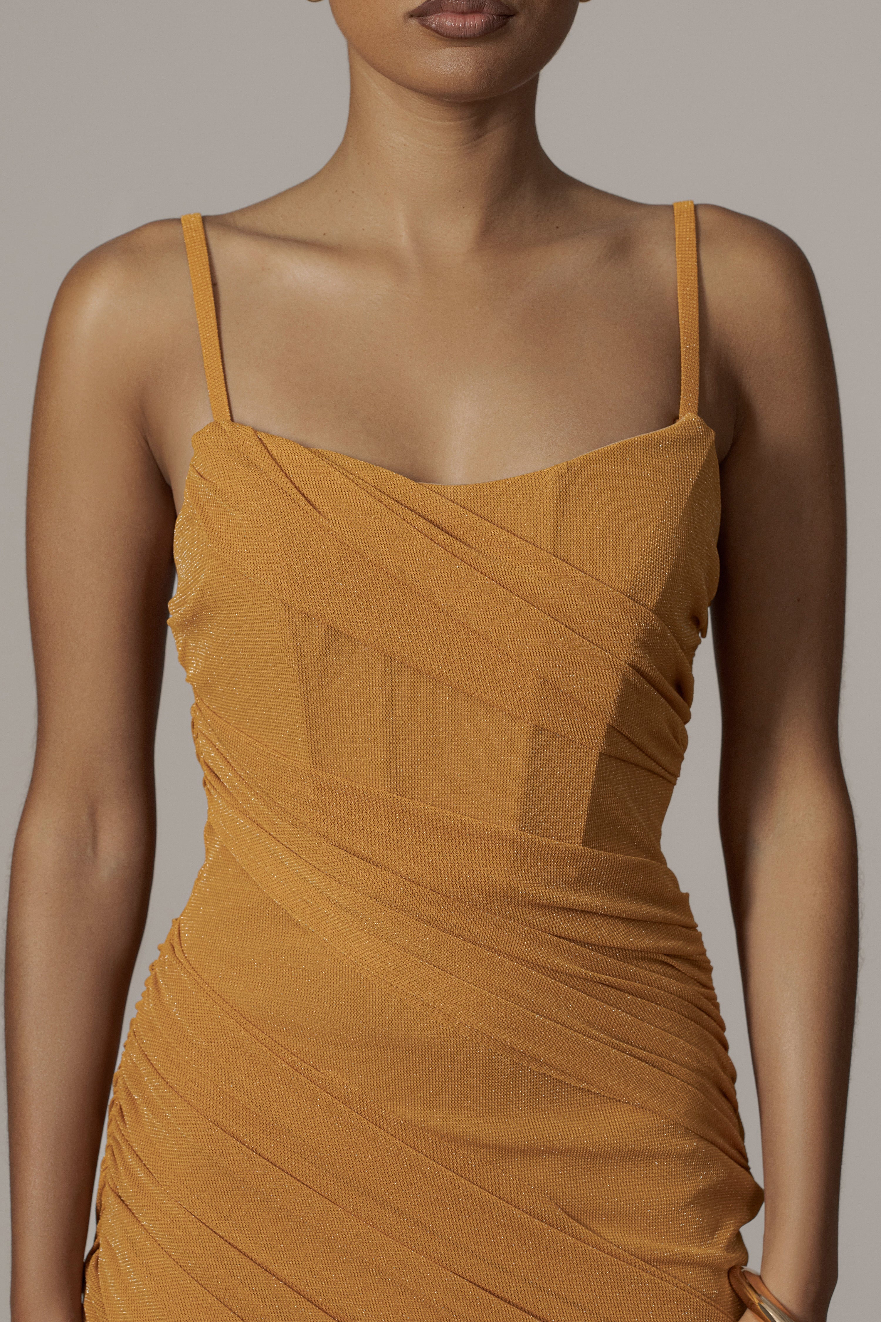 Yellow Catalina Lurex Knit Maxi Dress