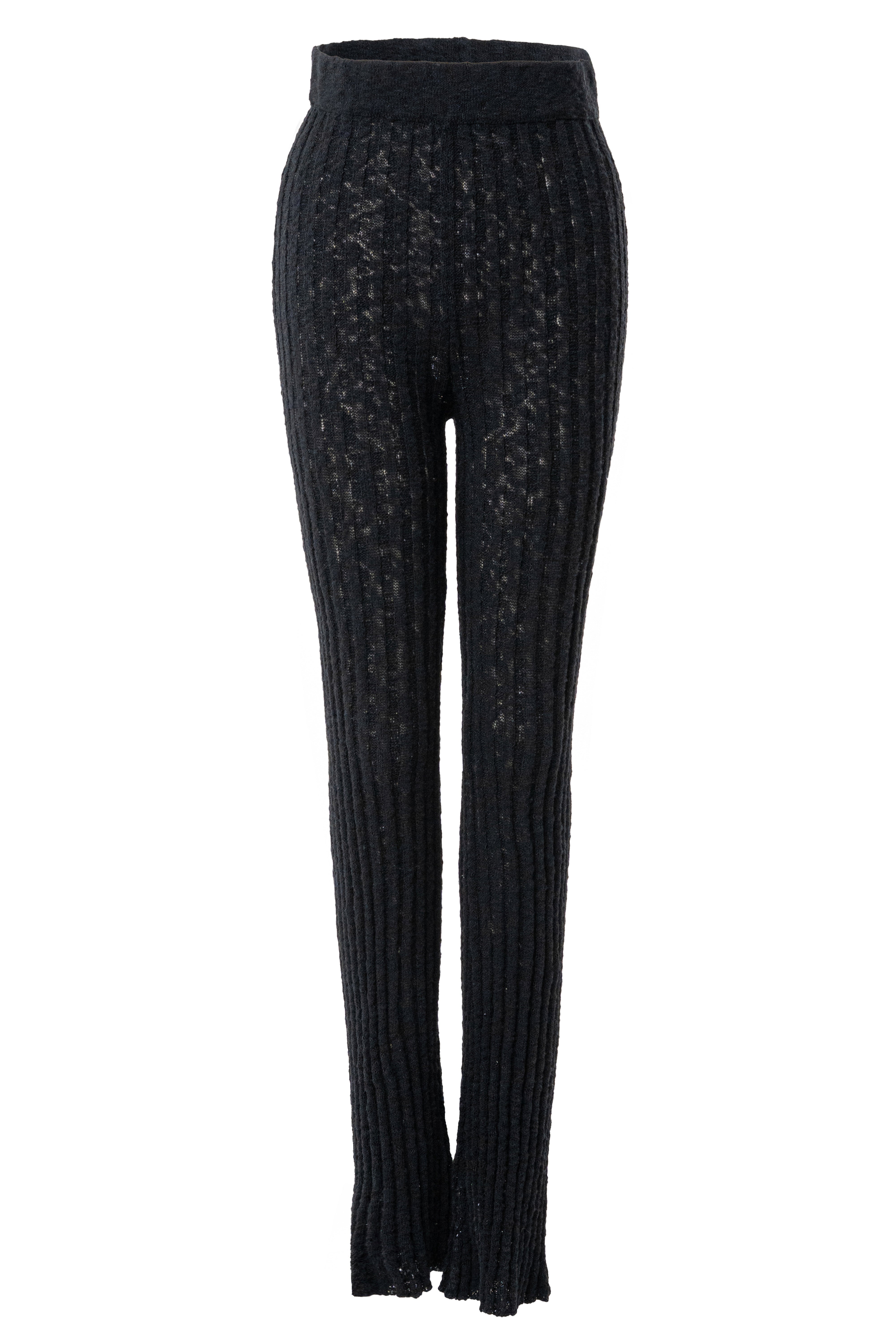 Black Lanah Knit Flare Pants