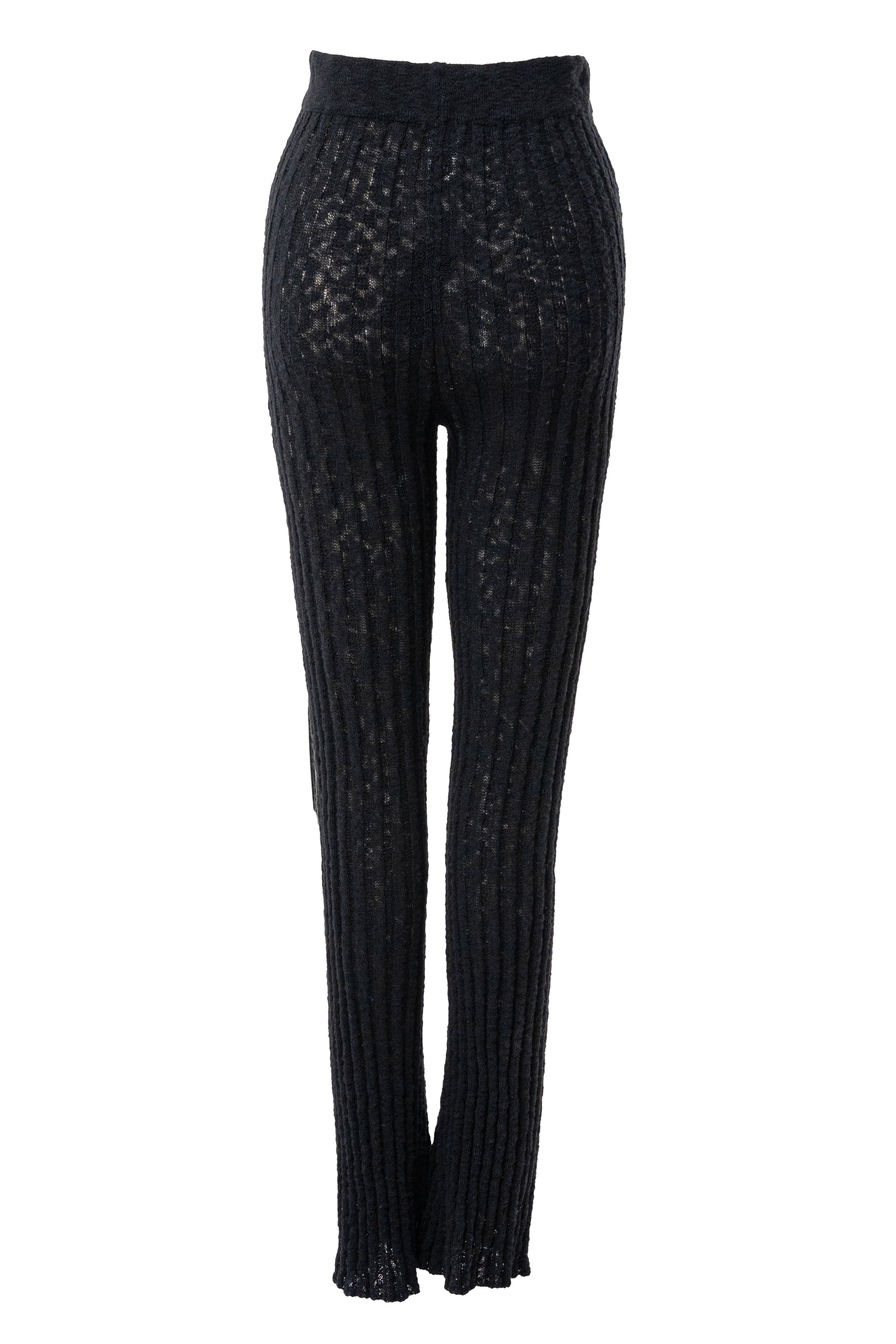 Black Lanah Knit Flare Pants