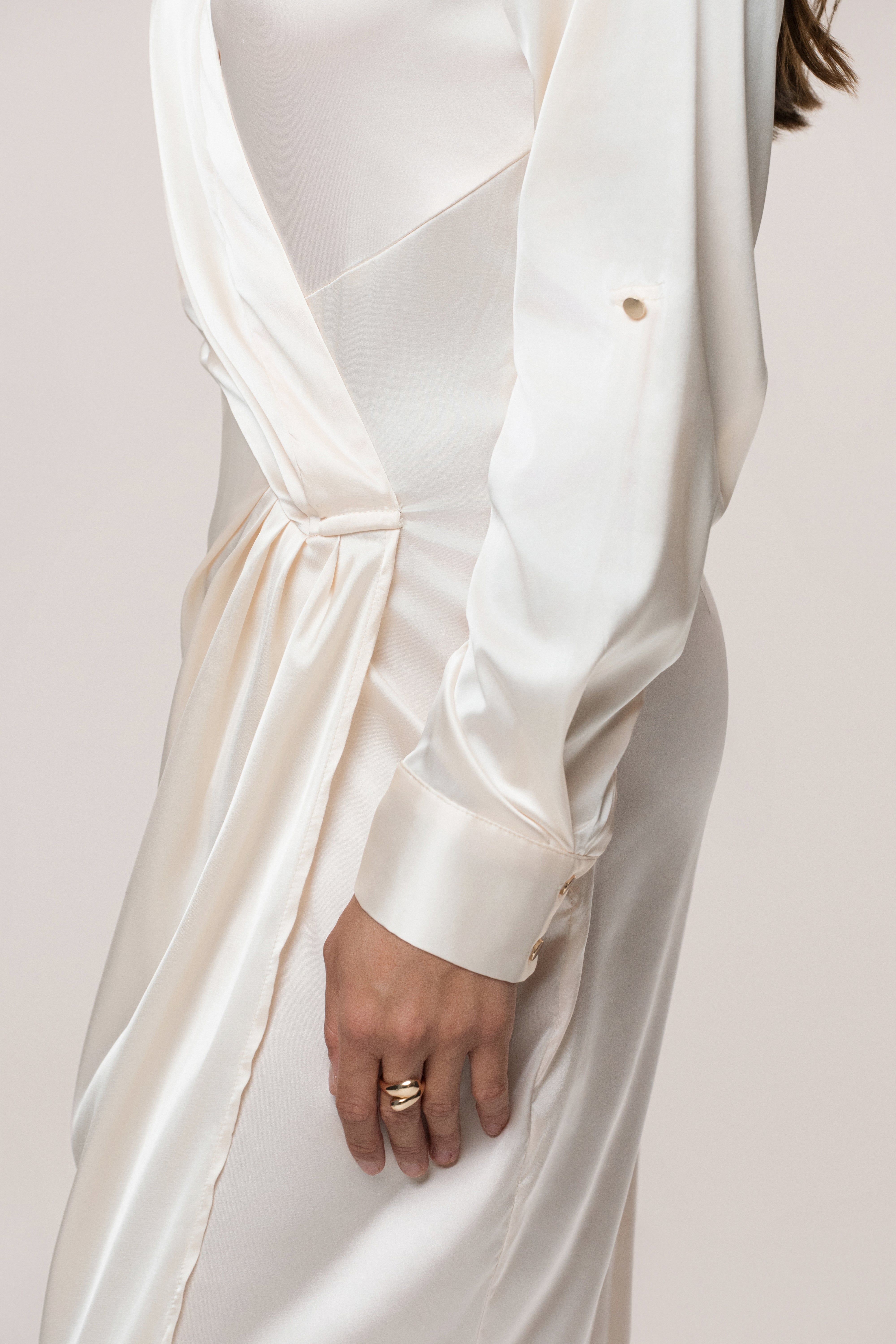 White Arabella Satin Maxi Dress
