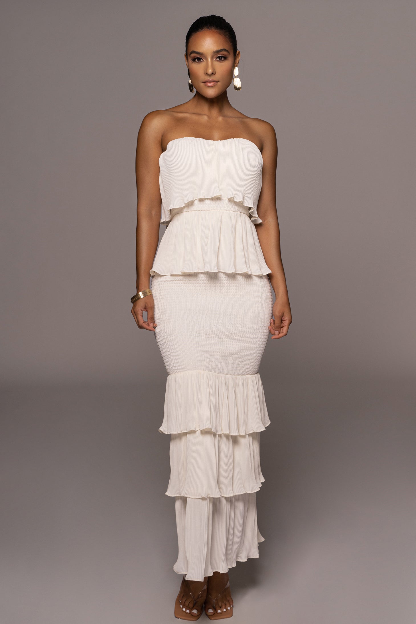 PRE-ORDER Ivory Casa Blanca Ruffle Dress