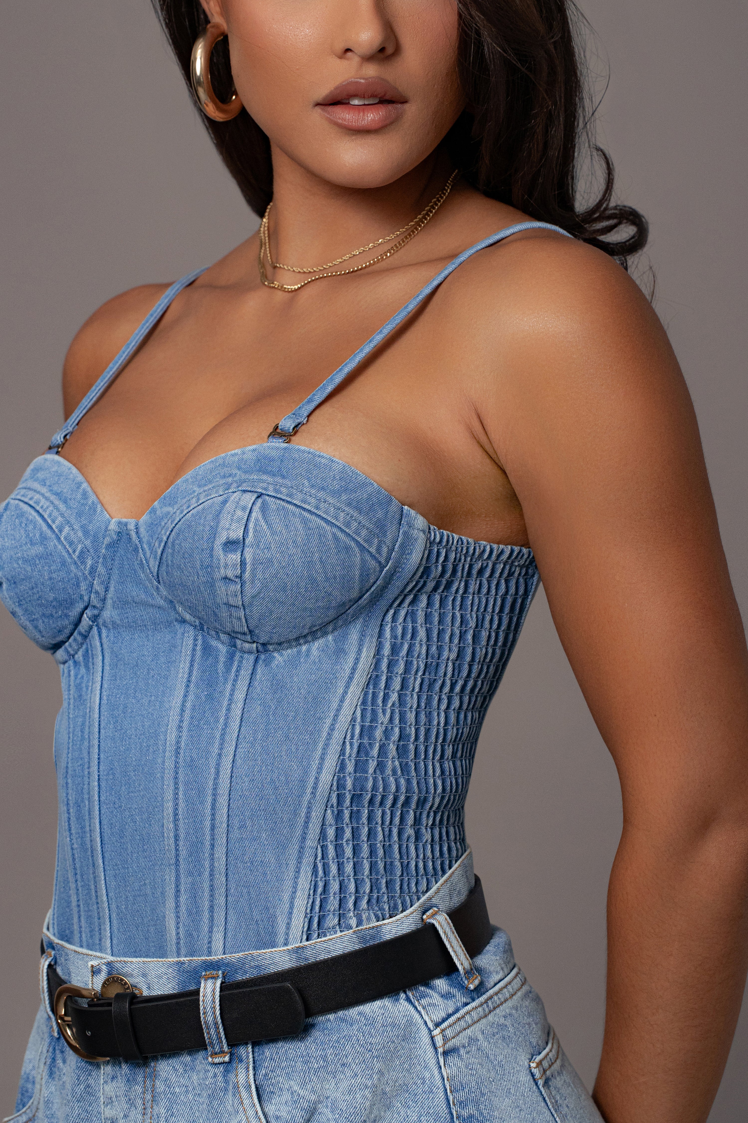 Medium Wash Denim Marsella Sweetheart Corset