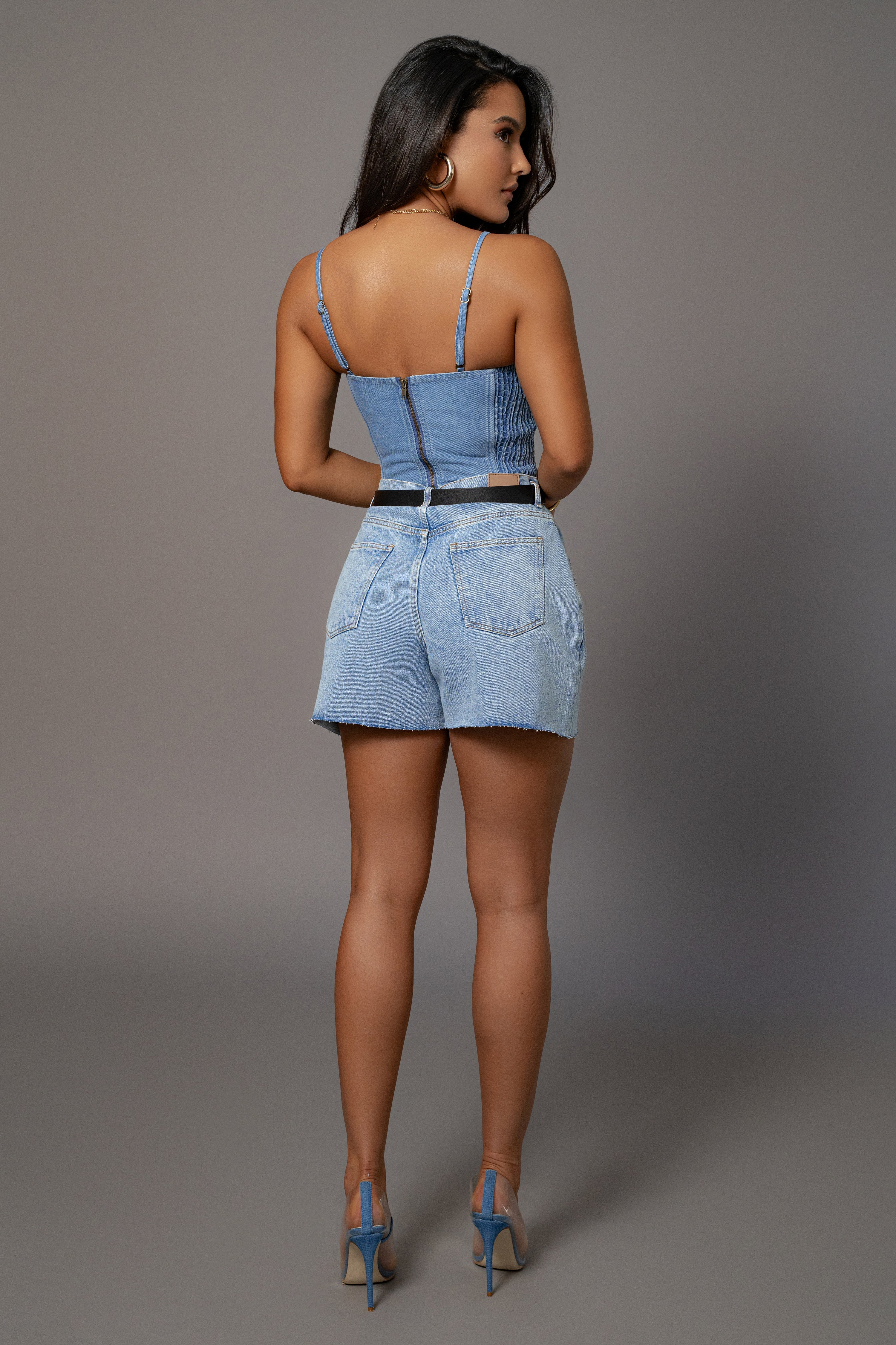 Medium Wash Denim Marsella Sweetheart Corset