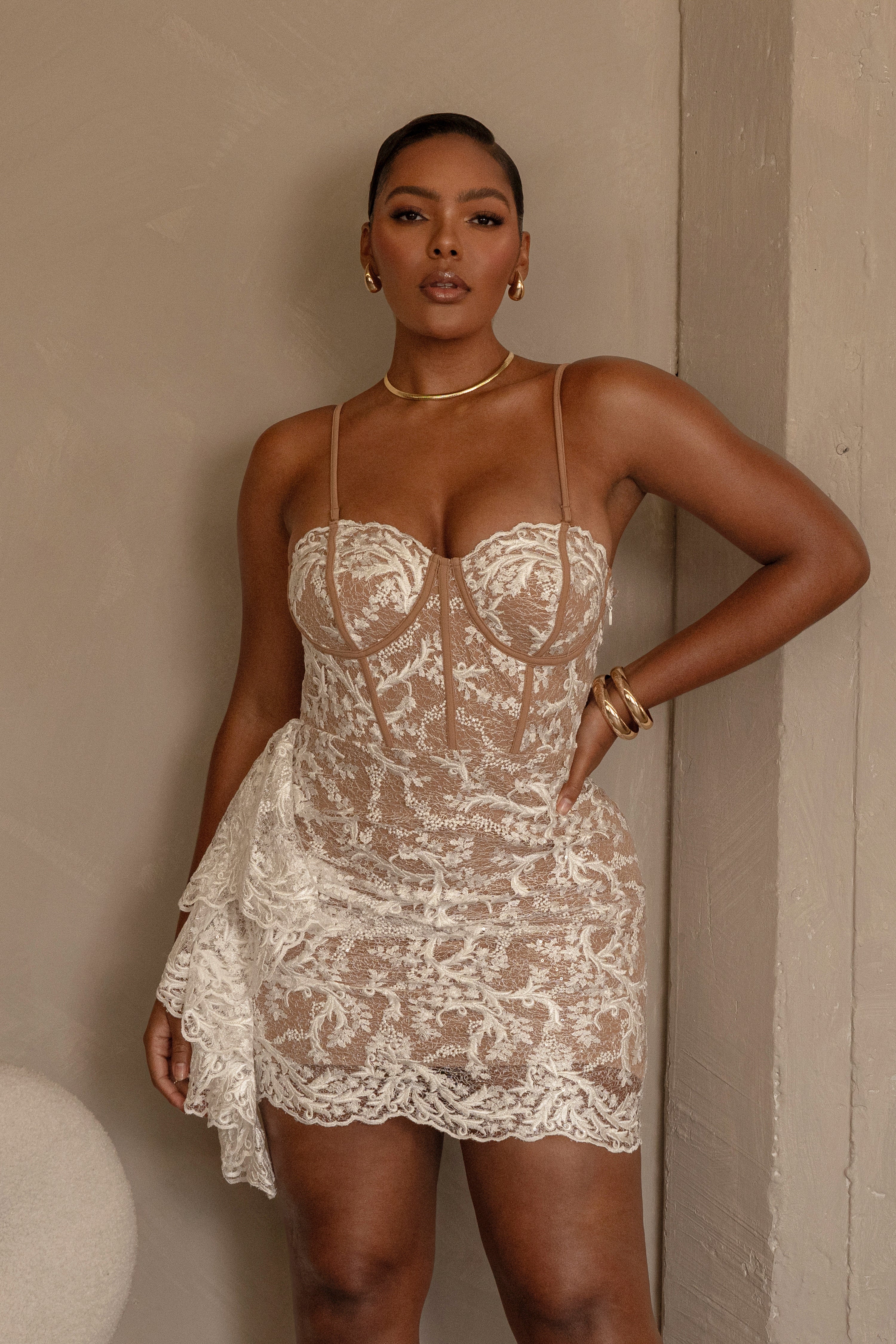 White Marilyn Lace Mini Dress