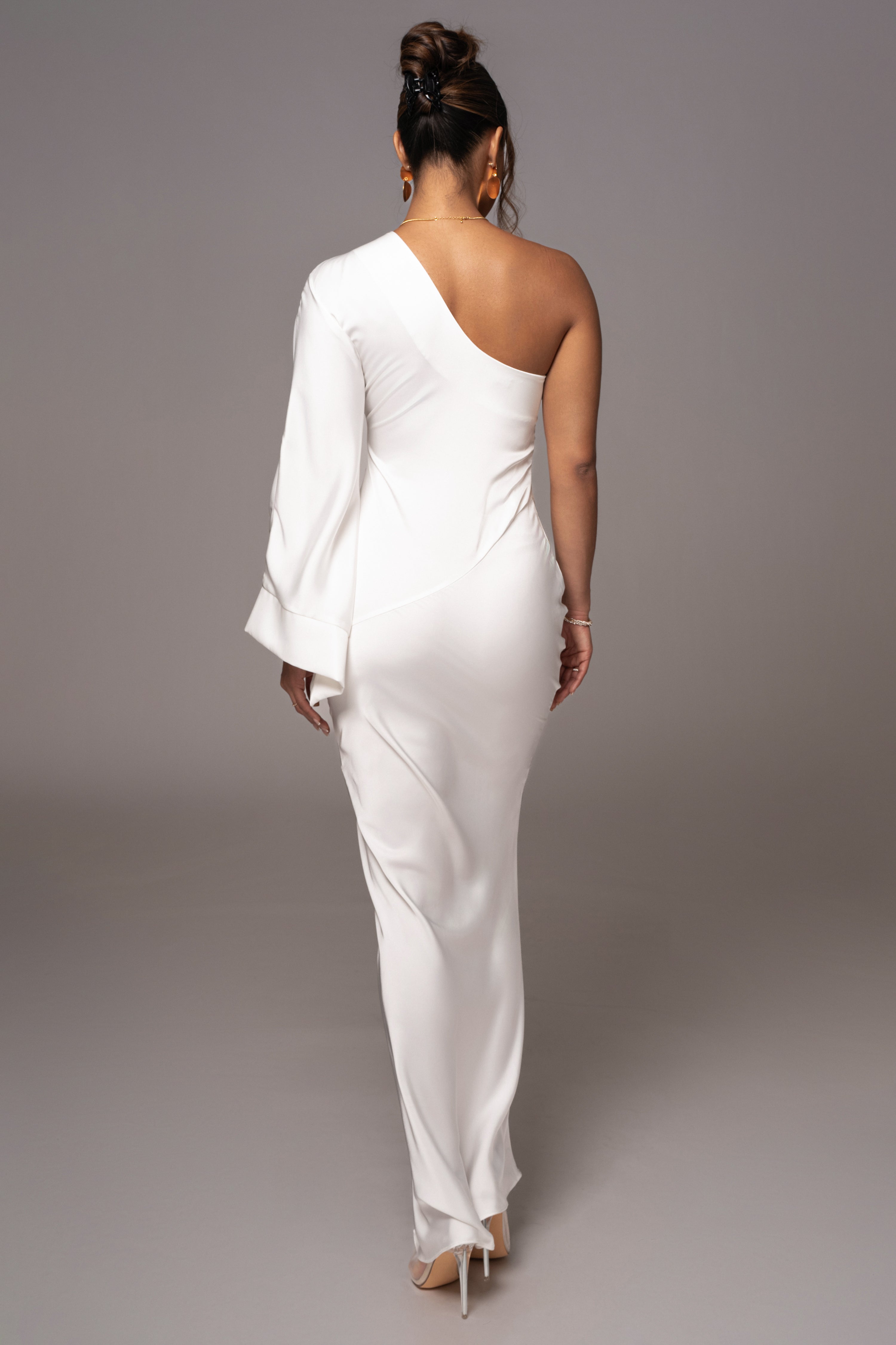 Ivory Femme Drape Maxi Dress