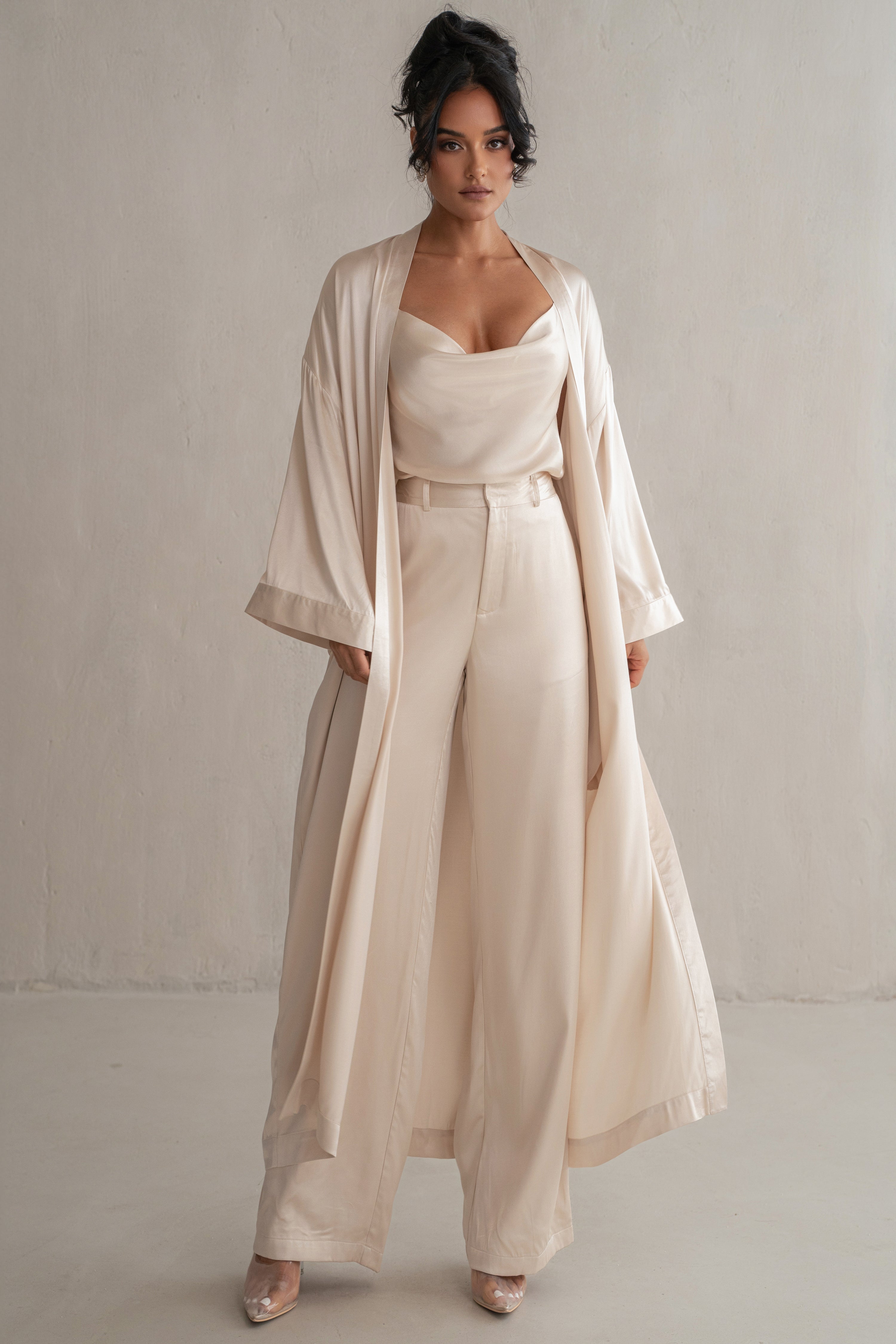 Champagne Forever And Always Satin Robe