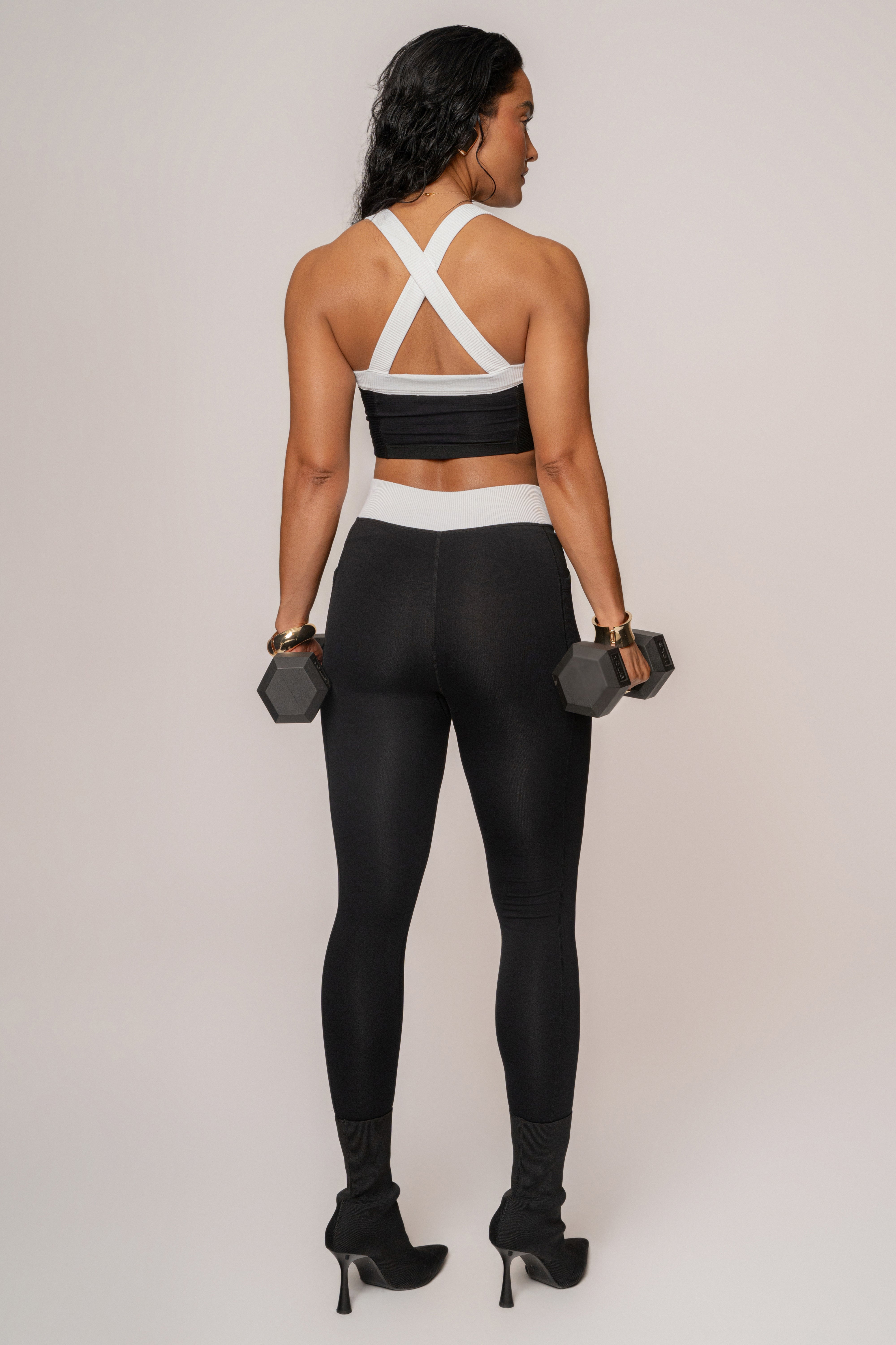 Black/White Ultimate Ribbed Halter Top