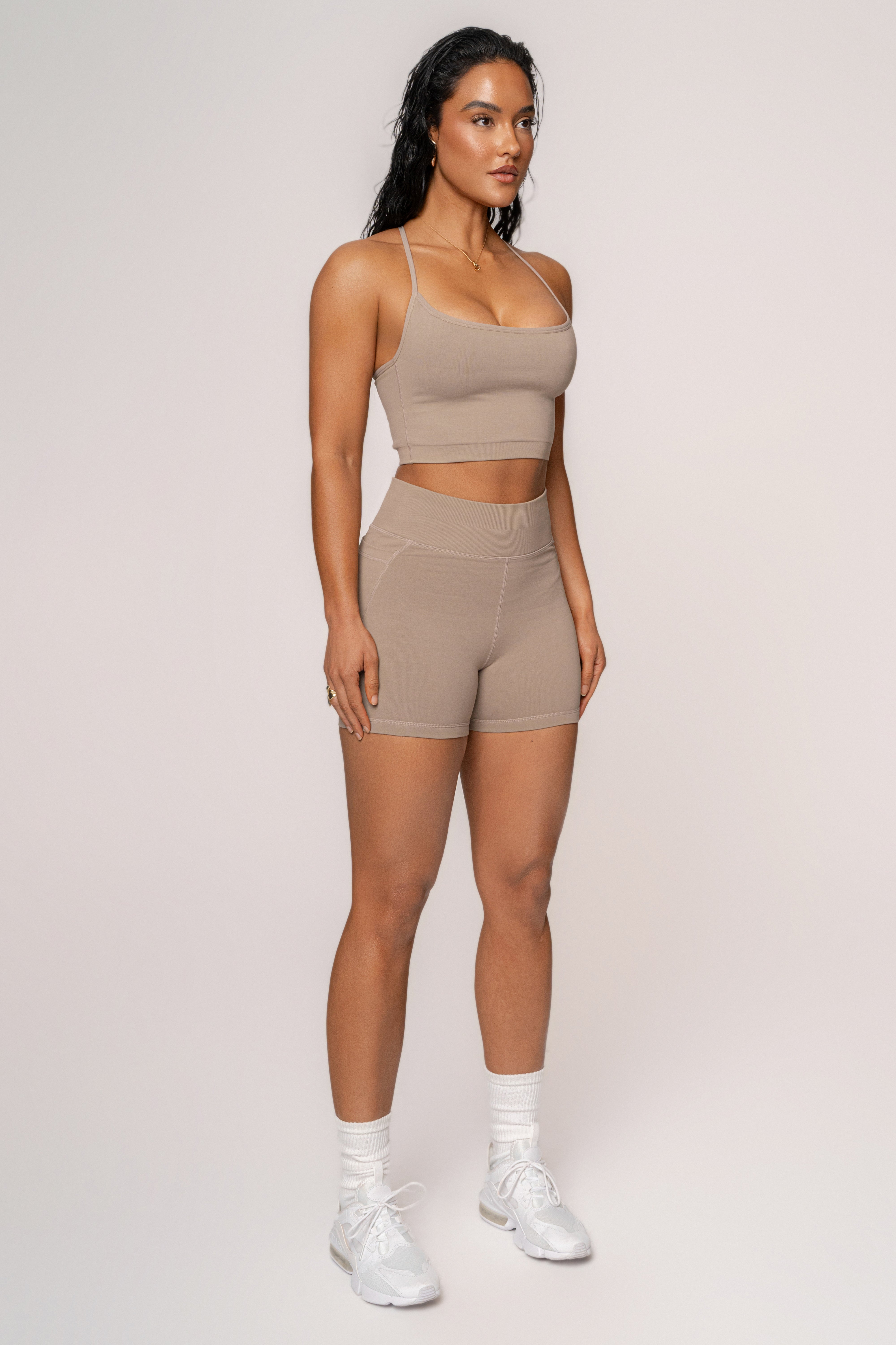Beige On The Move Biker Short