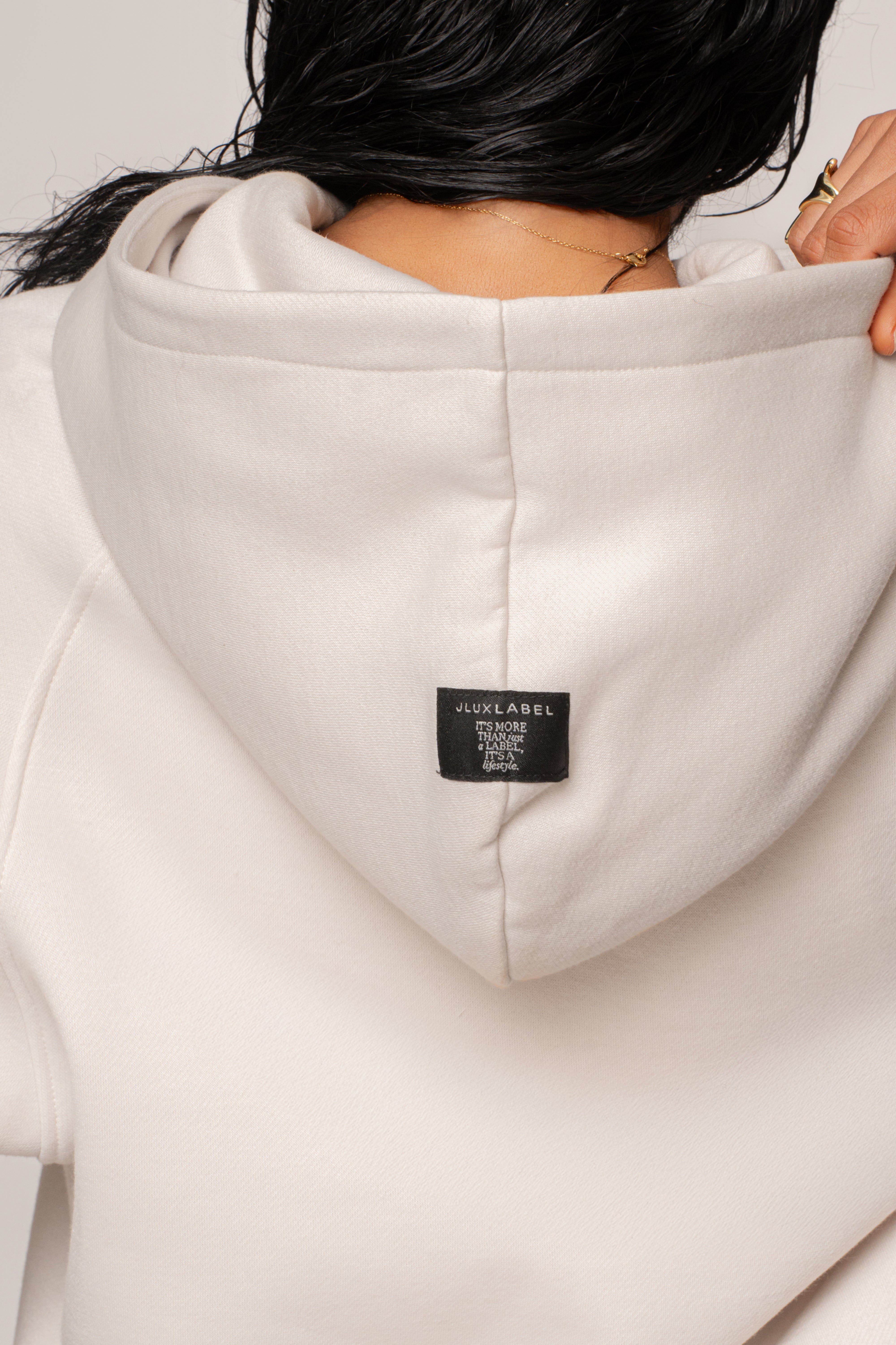 Bone JLUXLABEL Logo Pullover Hoodie