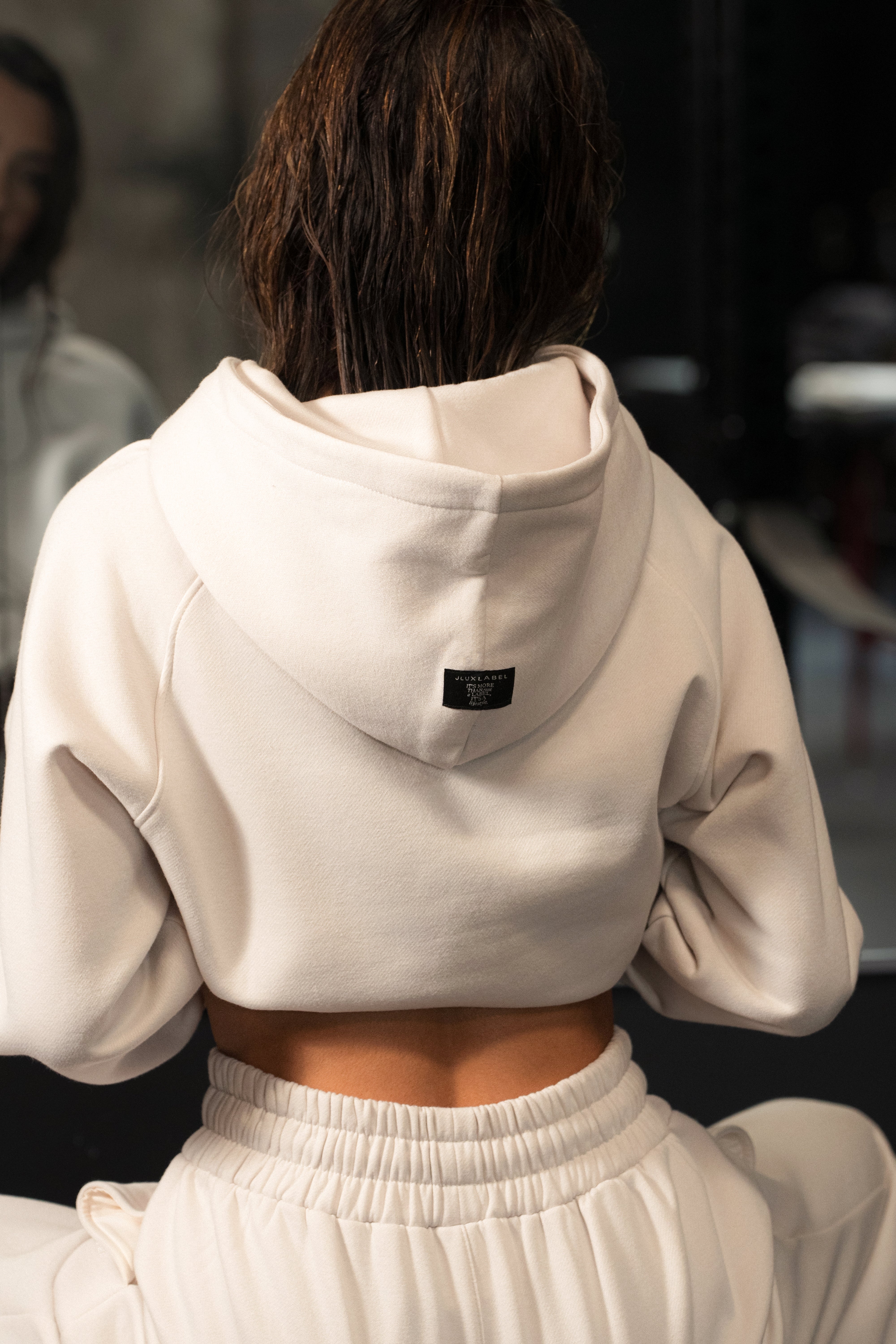 Bone JLUXLABEL Logo Pullover Hoodie