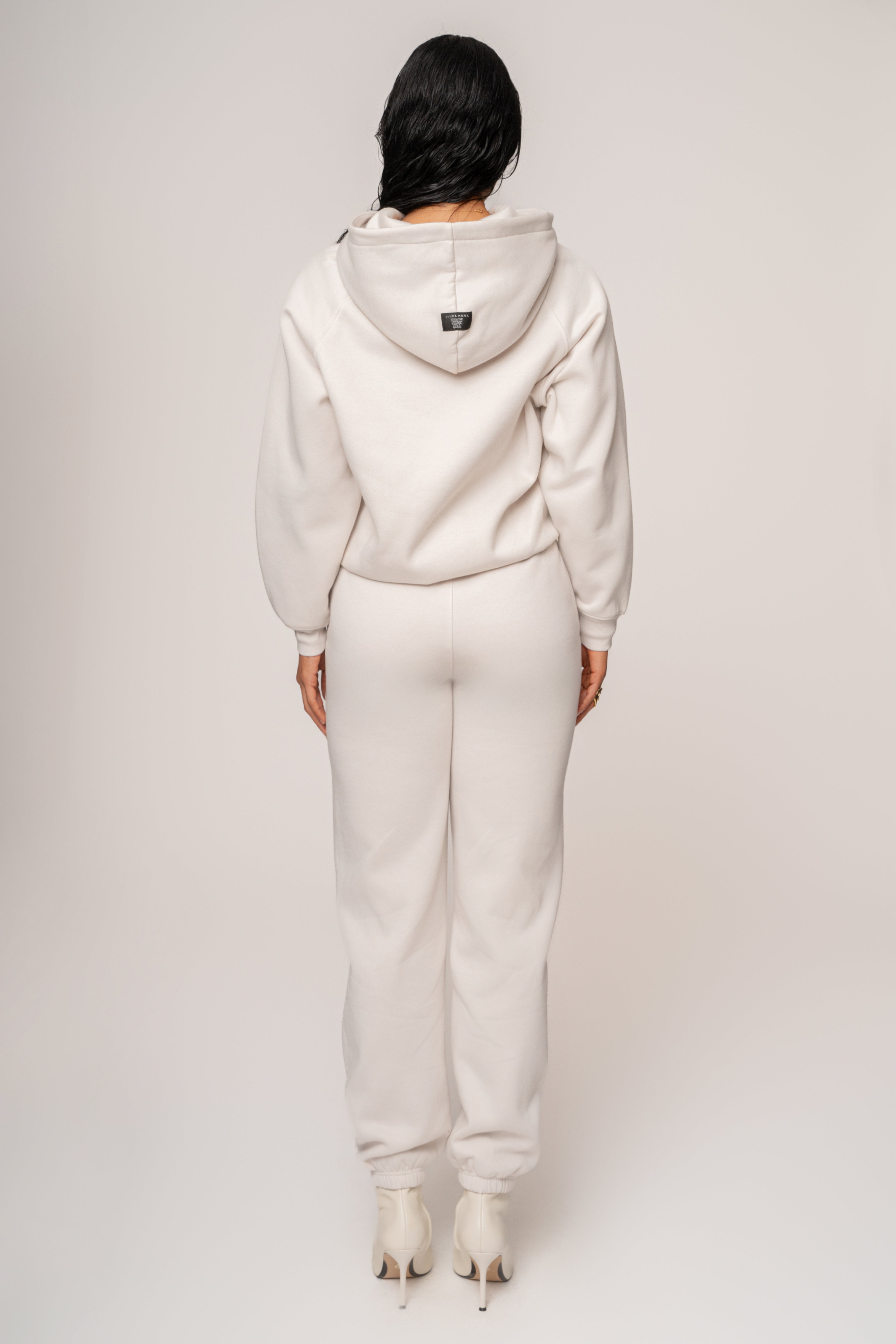 Bone JLUXLABEL Logo Pullover Hoodie