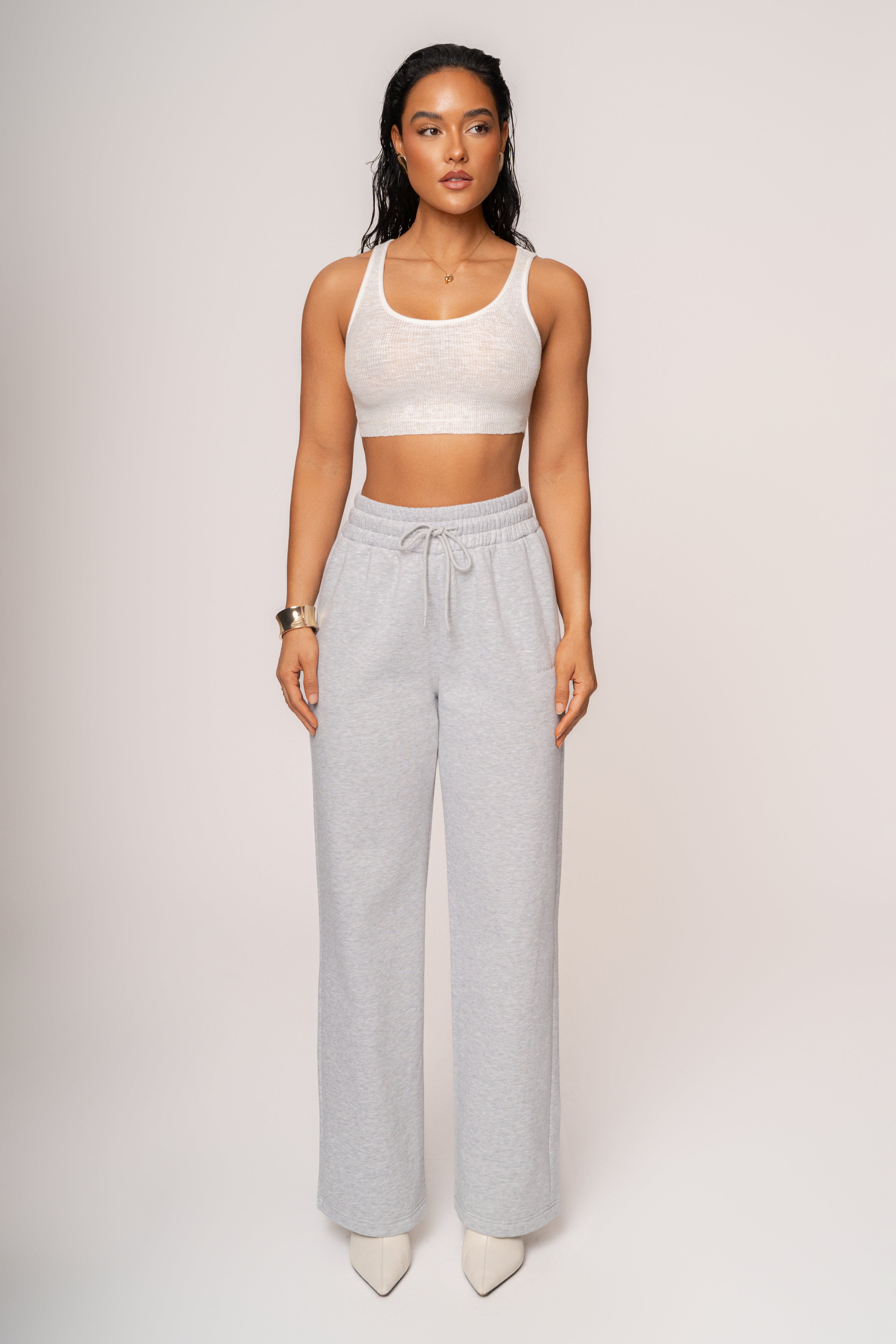 Heather Grey JLUXLABEL Logo Fleece Pants