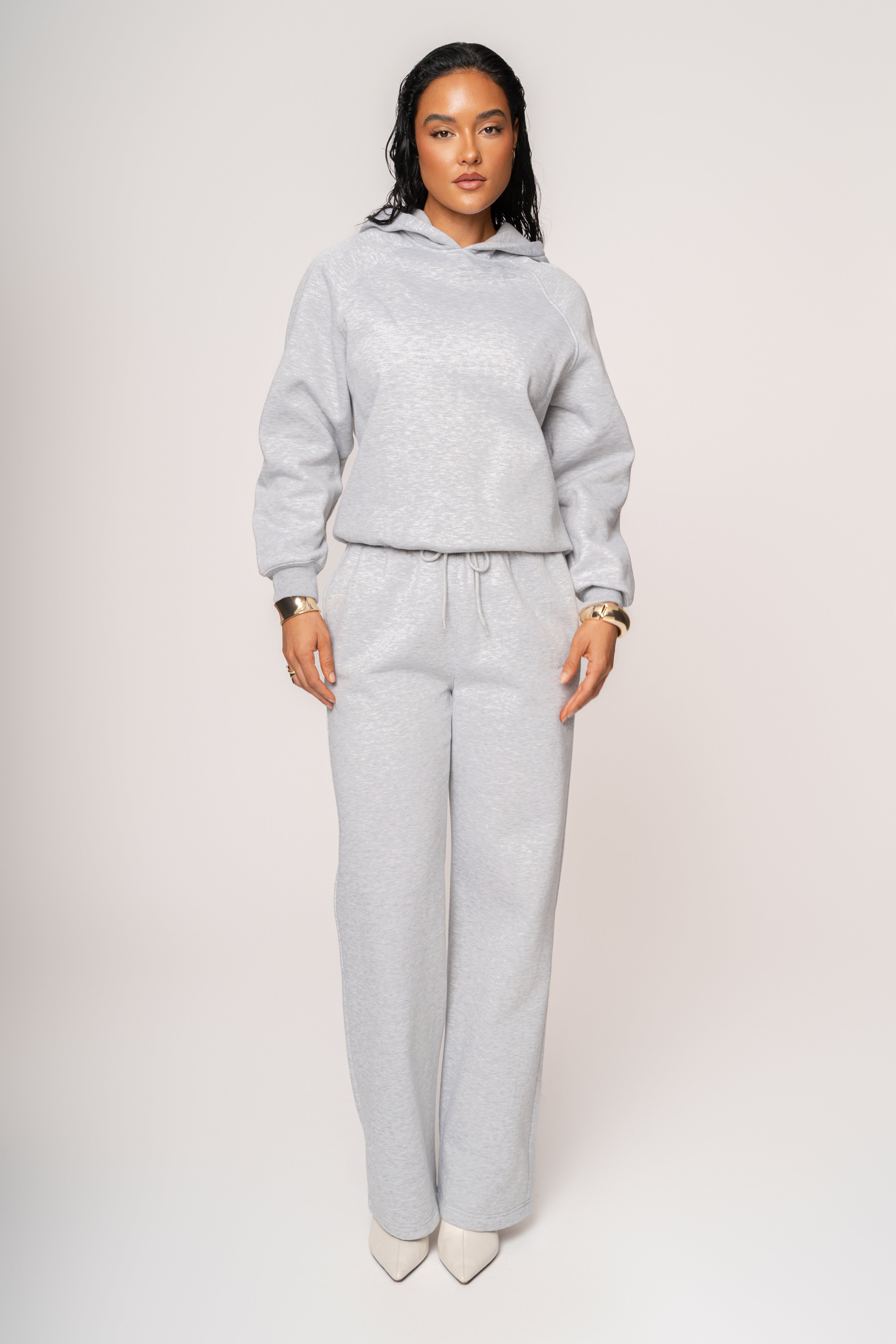 Heather Grey JLUXLABEL Logo Fleece Pants