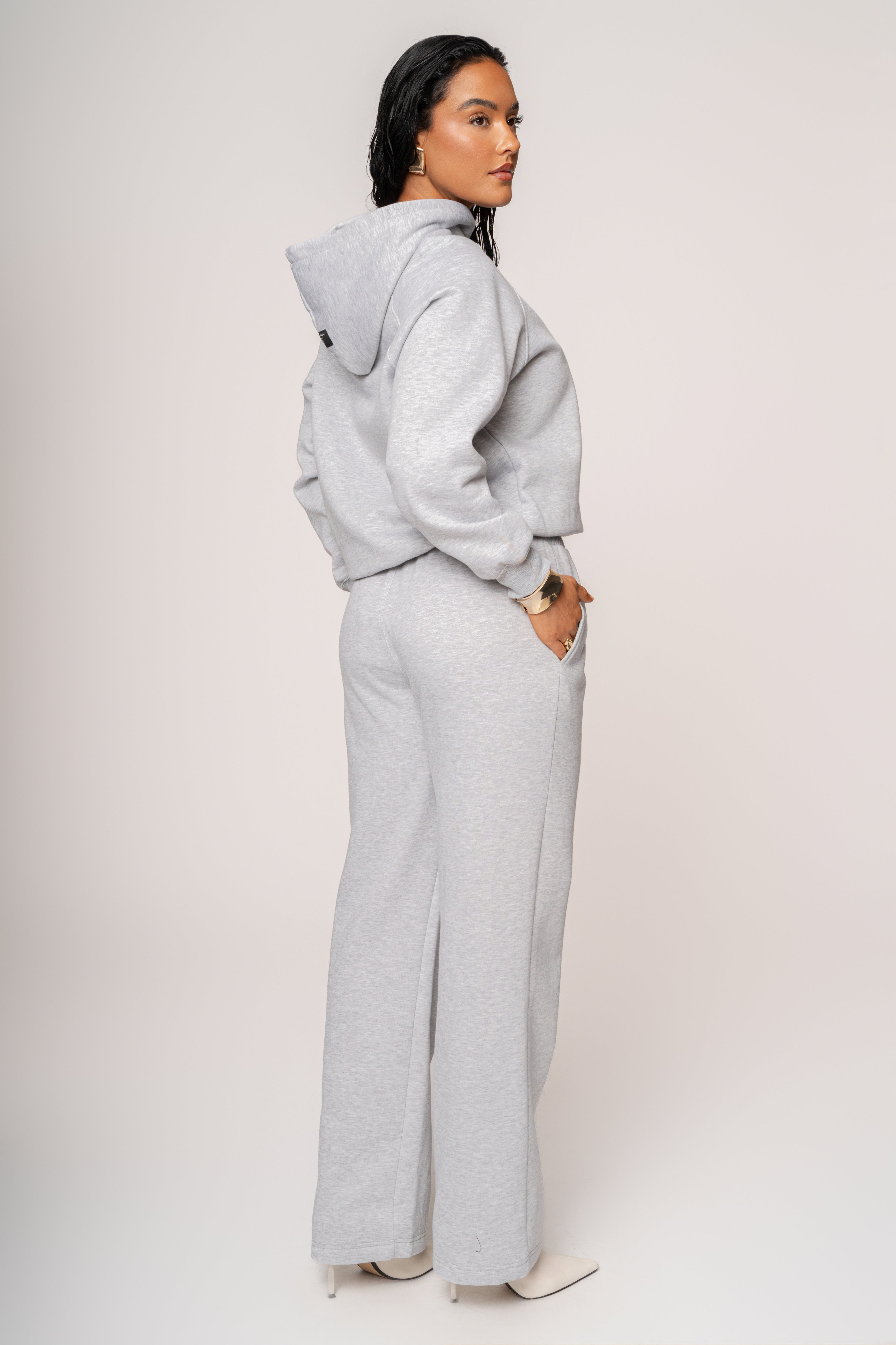 Heather Grey JLUXLABEL Logo Fleece Pants