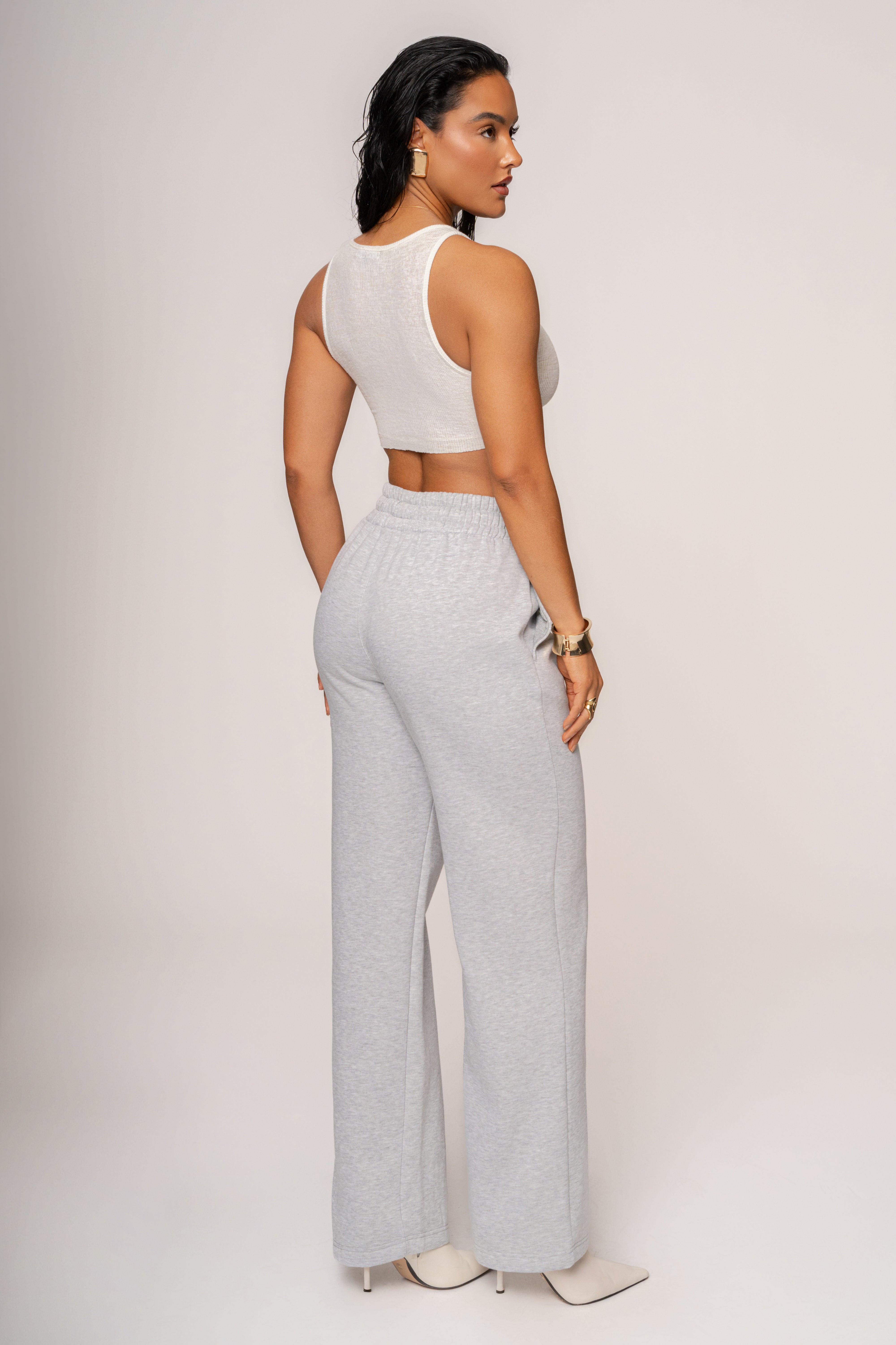 Heather Grey JLUXLABEL Logo Fleece Pants