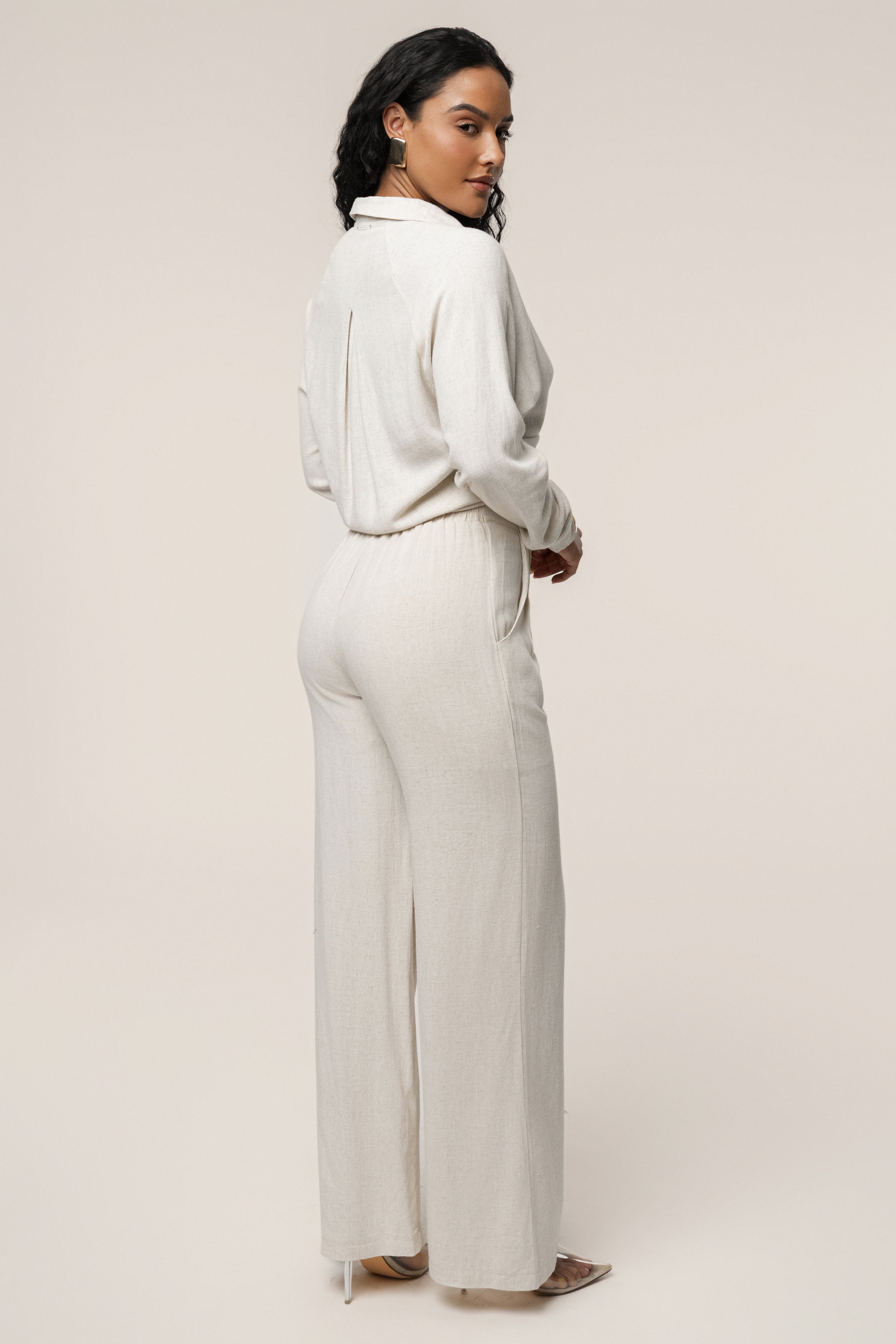 Stone Soho Front Tied Woven Top