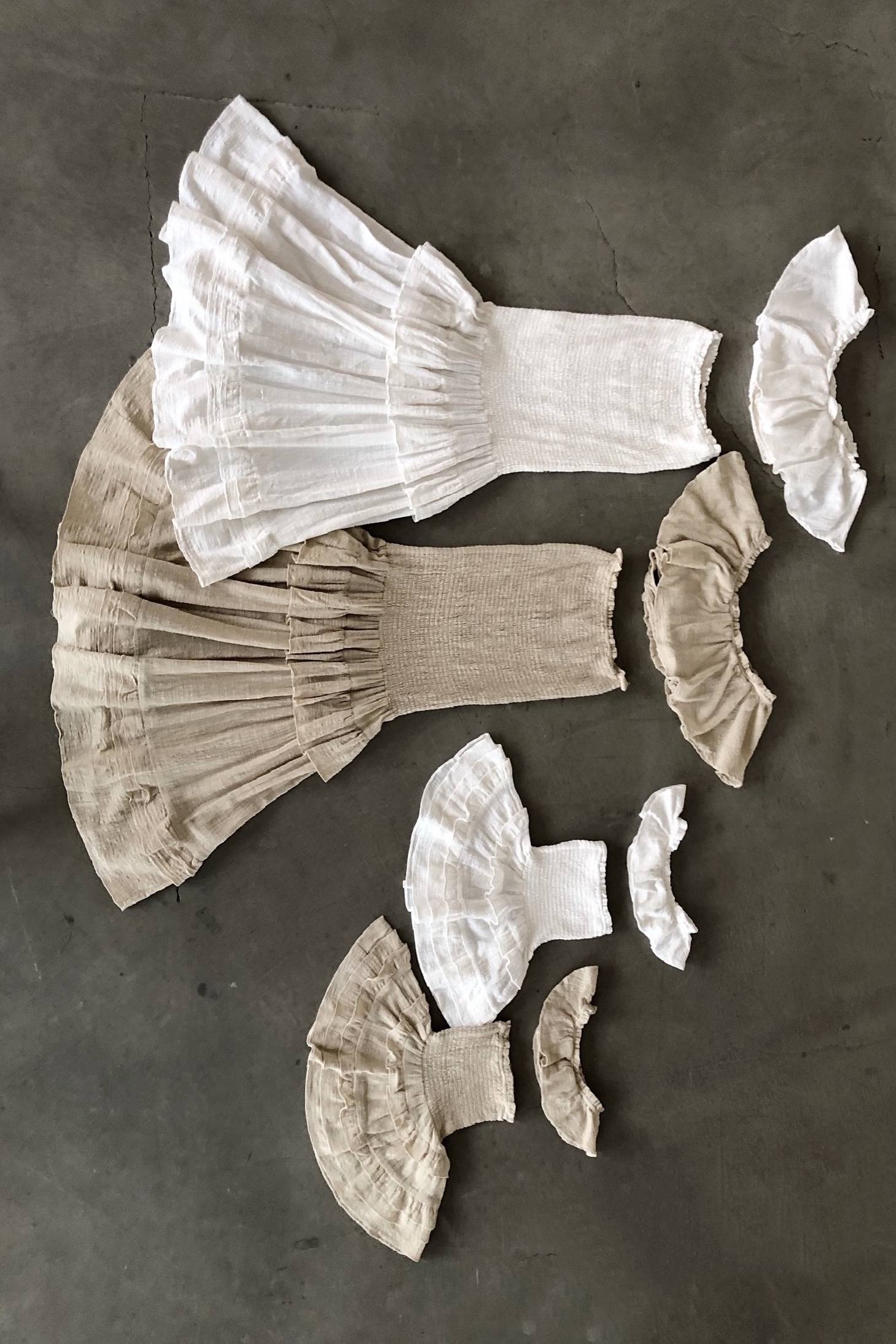 White Sienna Ruffled Skirt Set