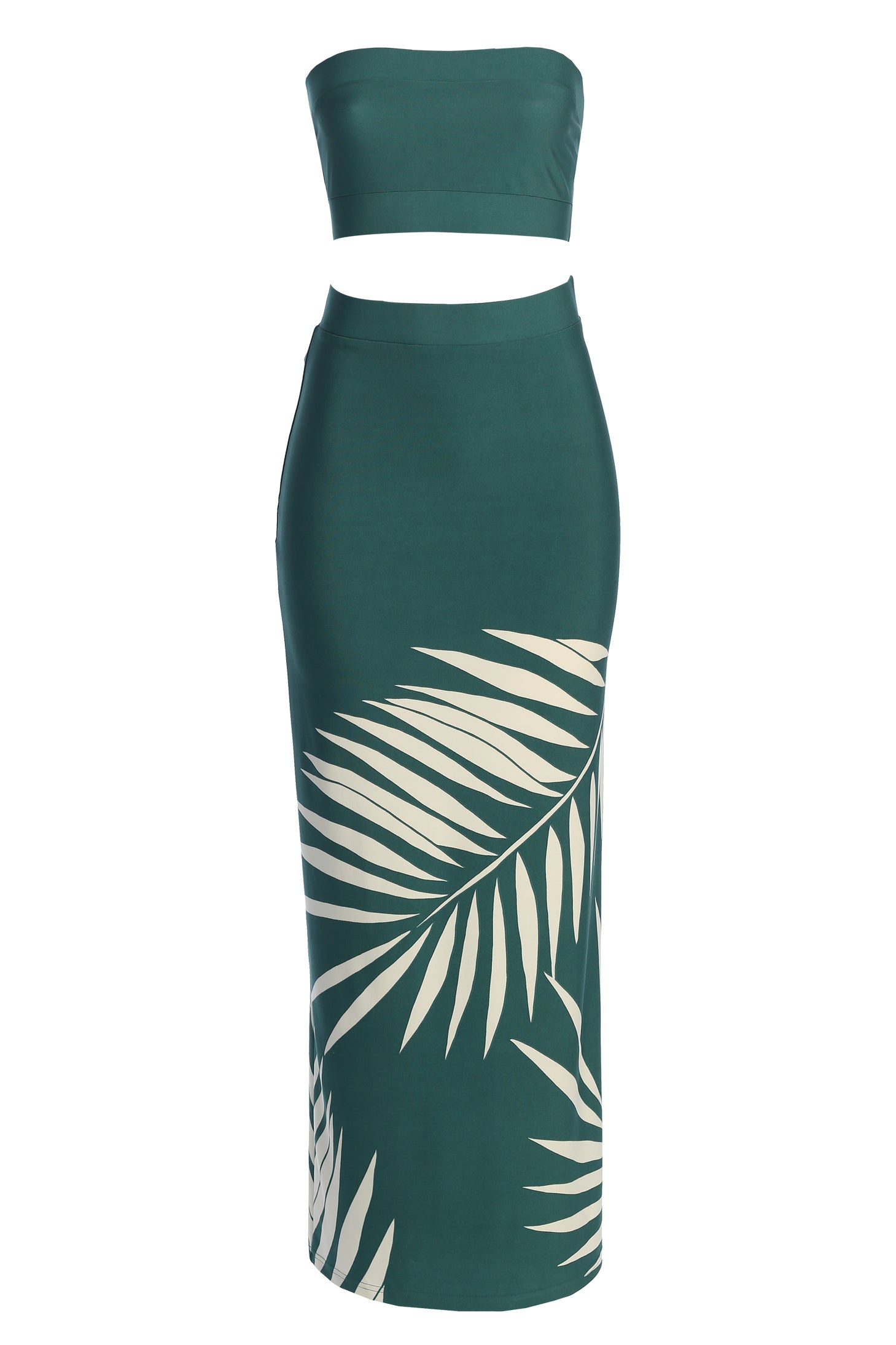Green Palm Print Fantasy Skirt Set
