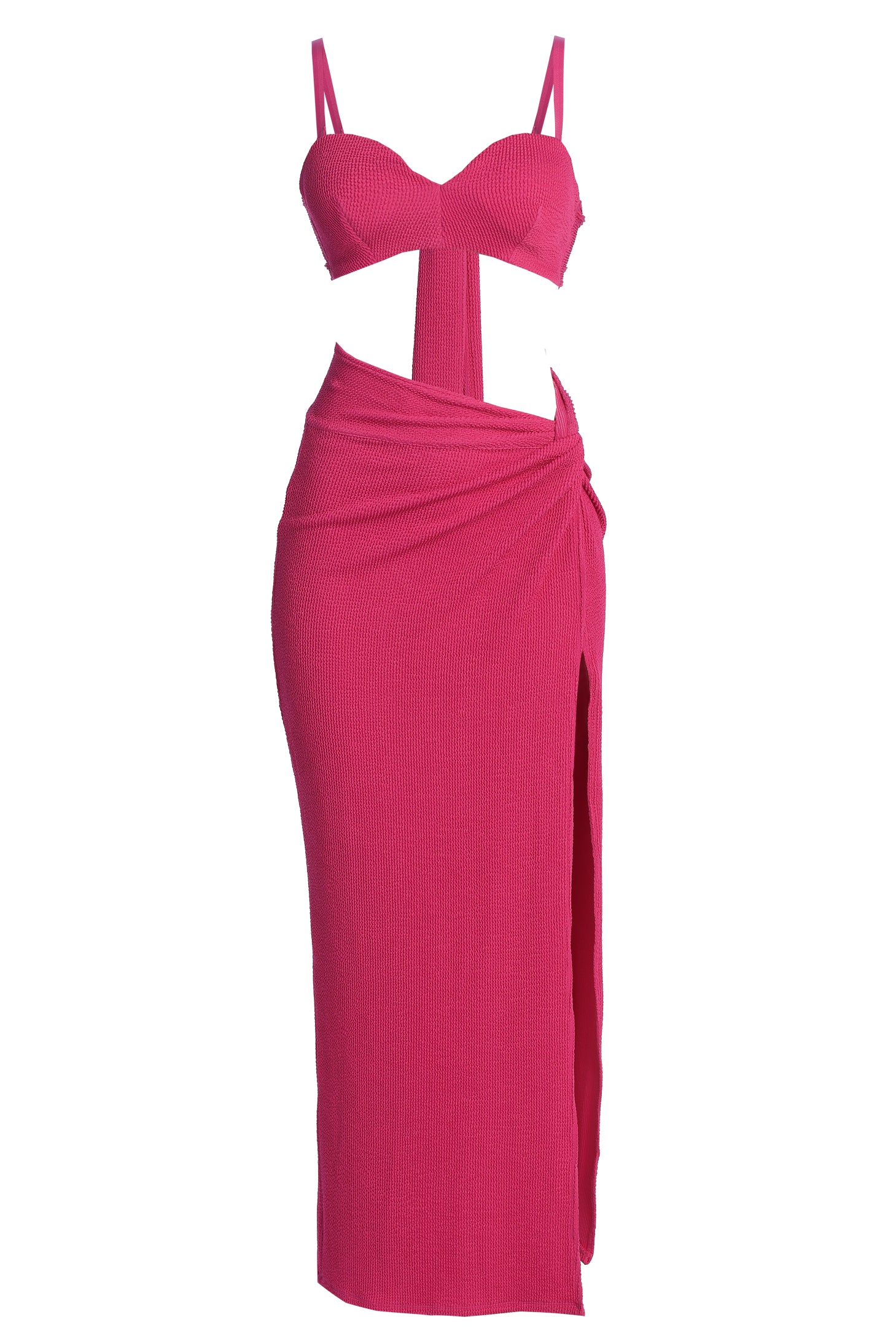 Fuschia Deidra Draped Skirt Set