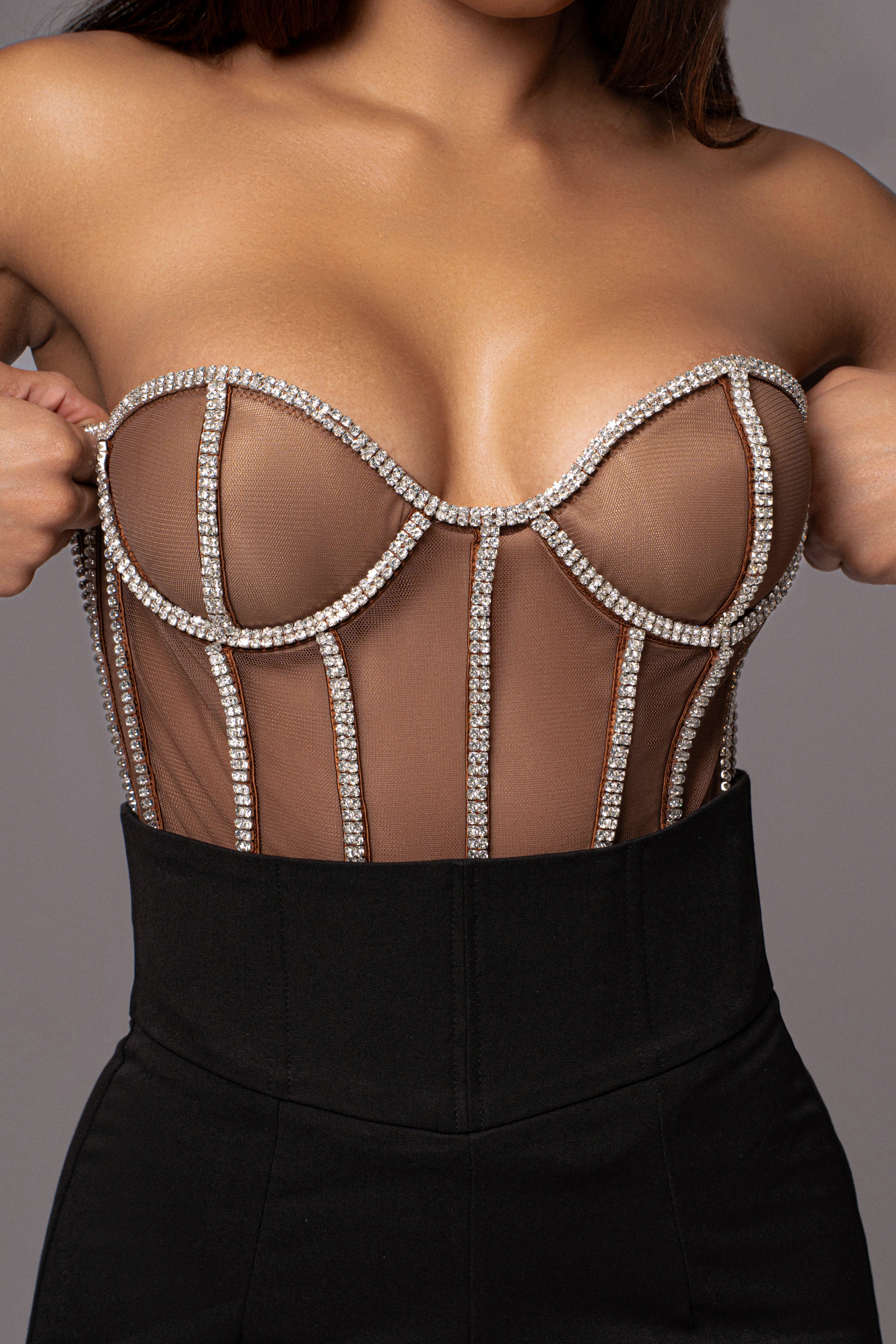 Dark Limited Edition Rhinestone Crystal Corset