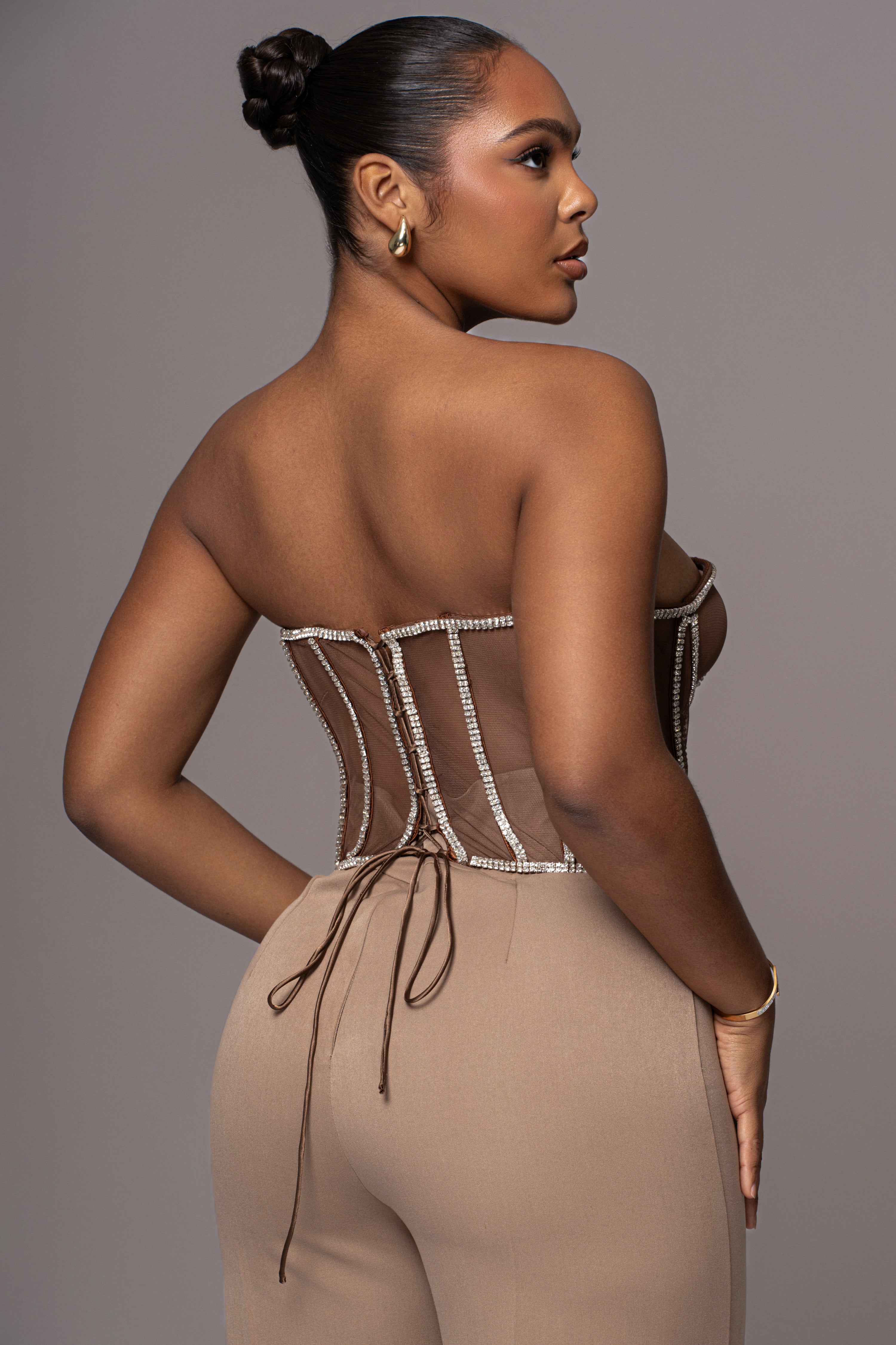 Dark Limited Edition Rhinestone Crystal Corset