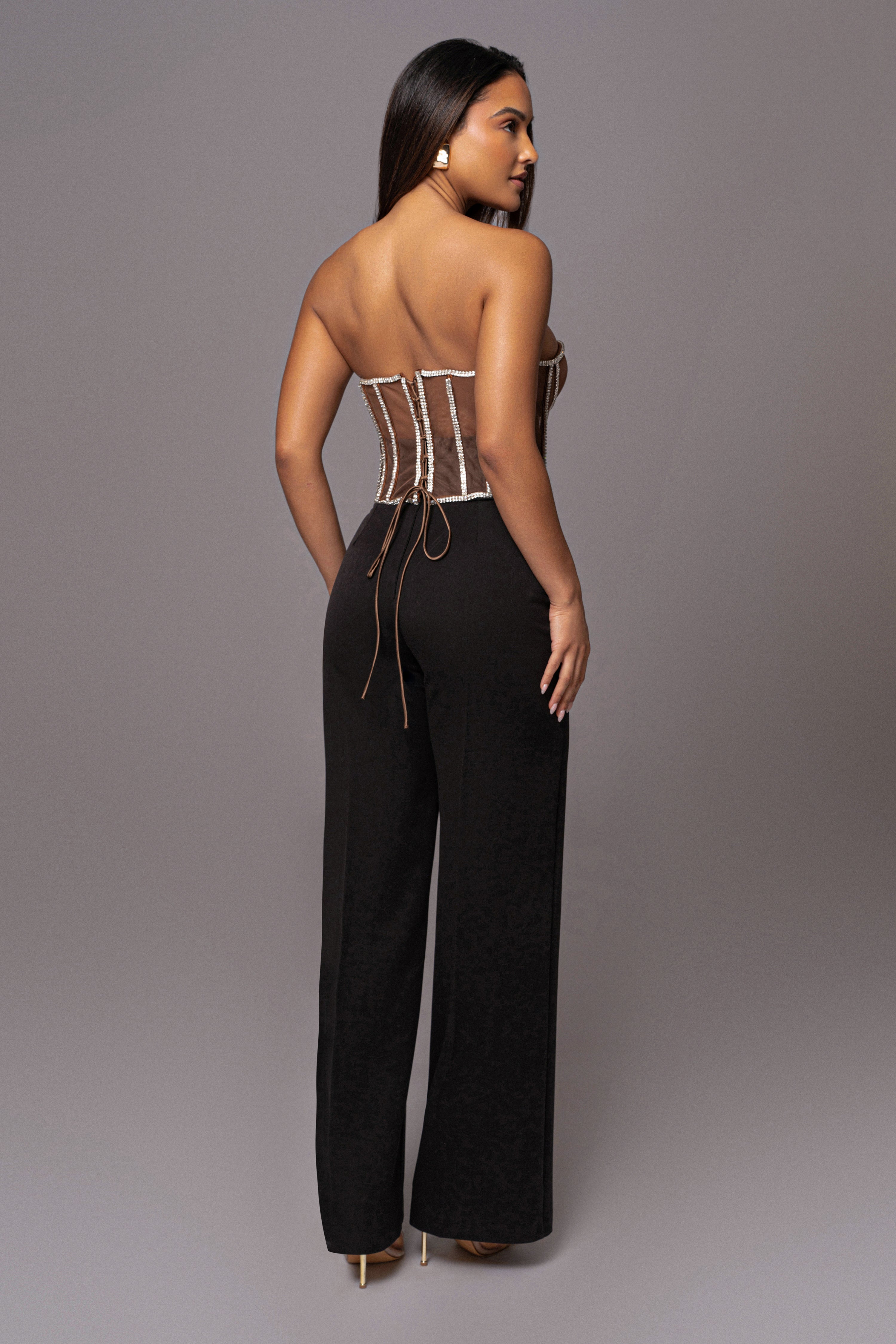 Dark Limited Edition Rhinestone Crystal Corset