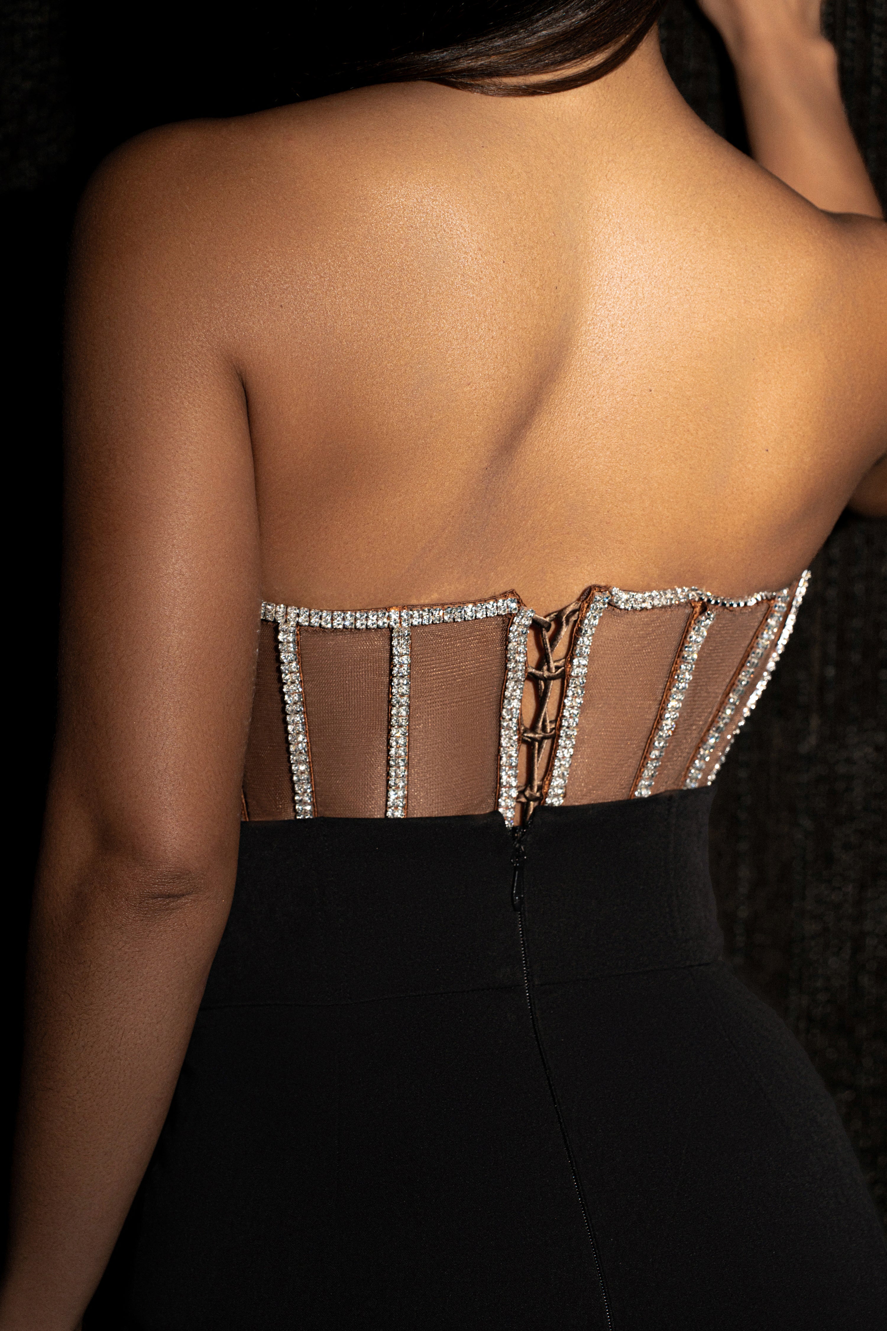 Dark Limited Edition Rhinestone Crystal Corset