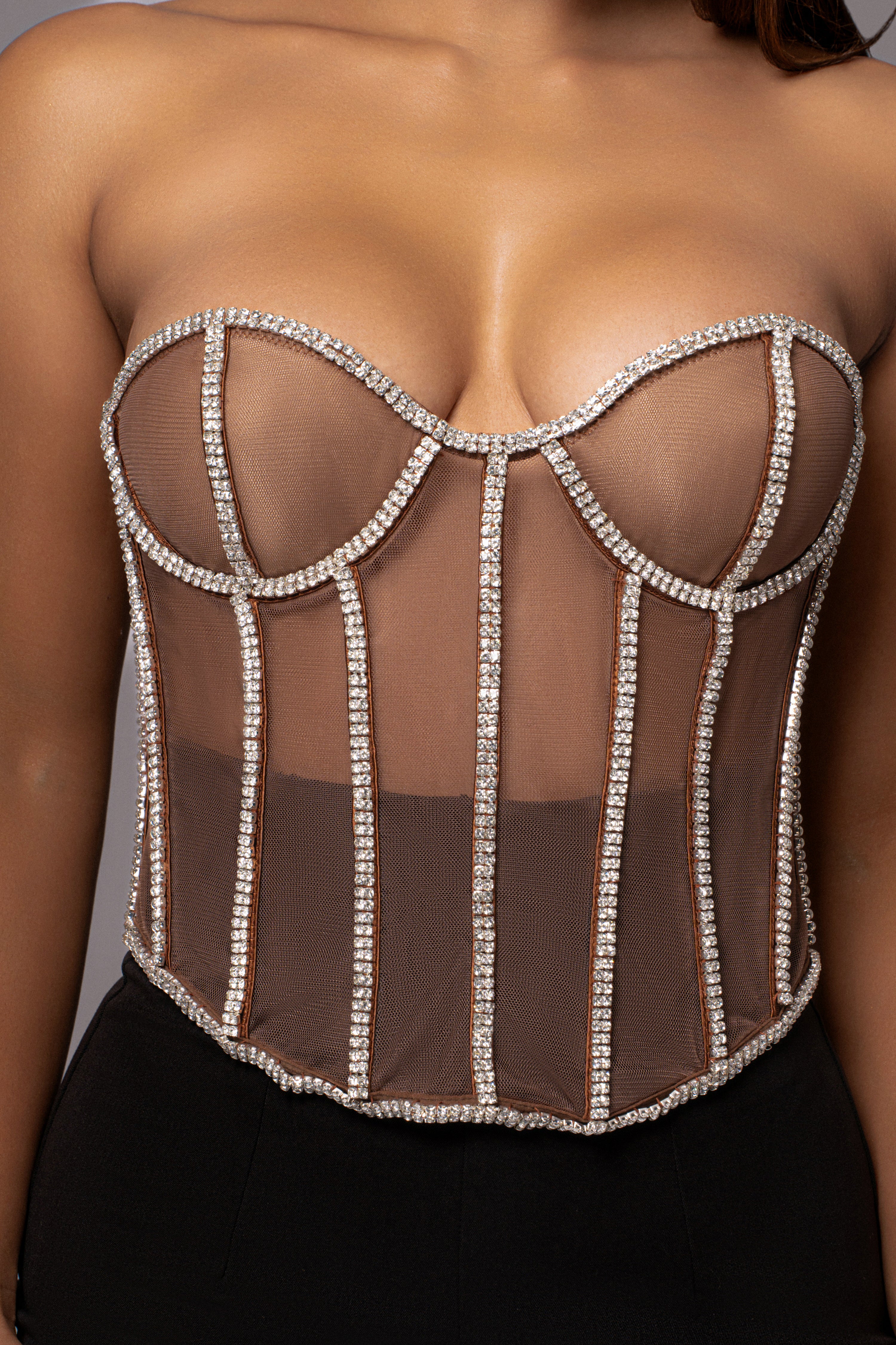 Dark Limited Edition Rhinestone Crystal Corset