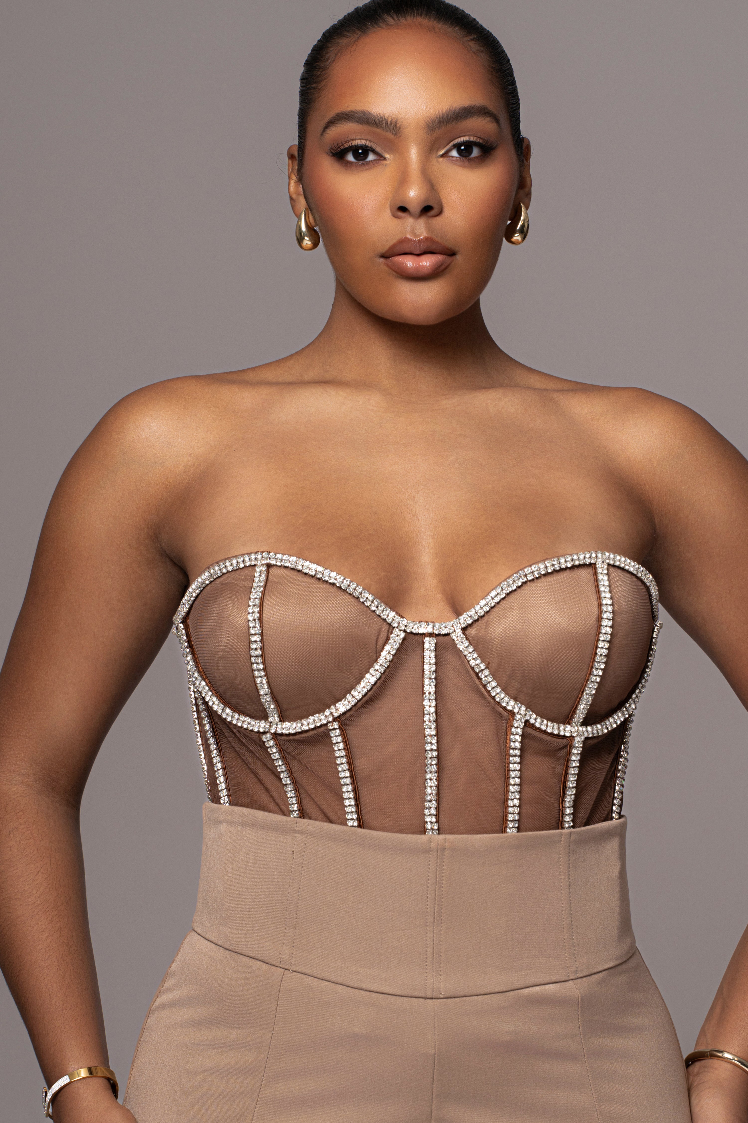 Dark Limited Edition Rhinestone Crystal Corset