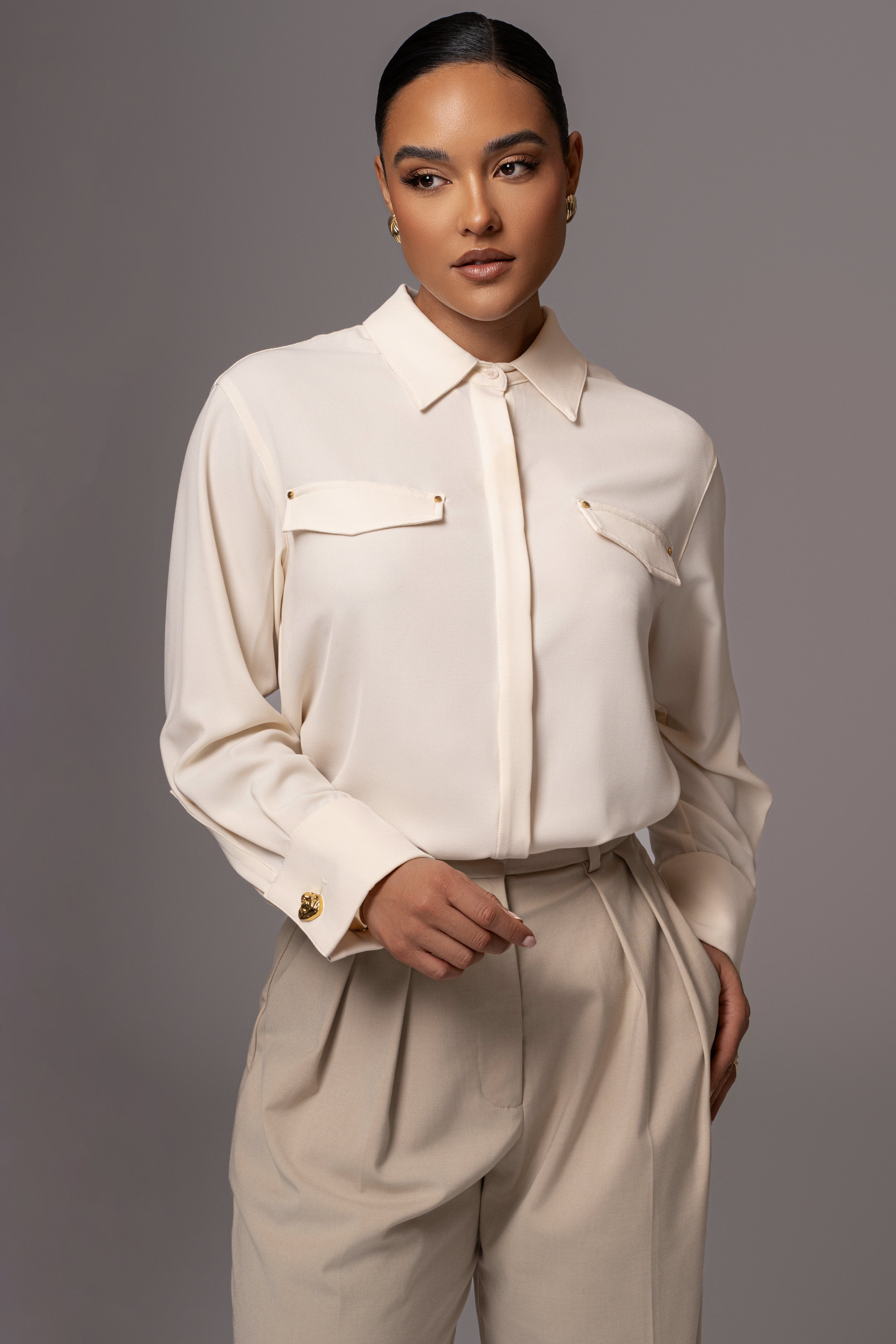 Buttercream Stella Button Up Shirt