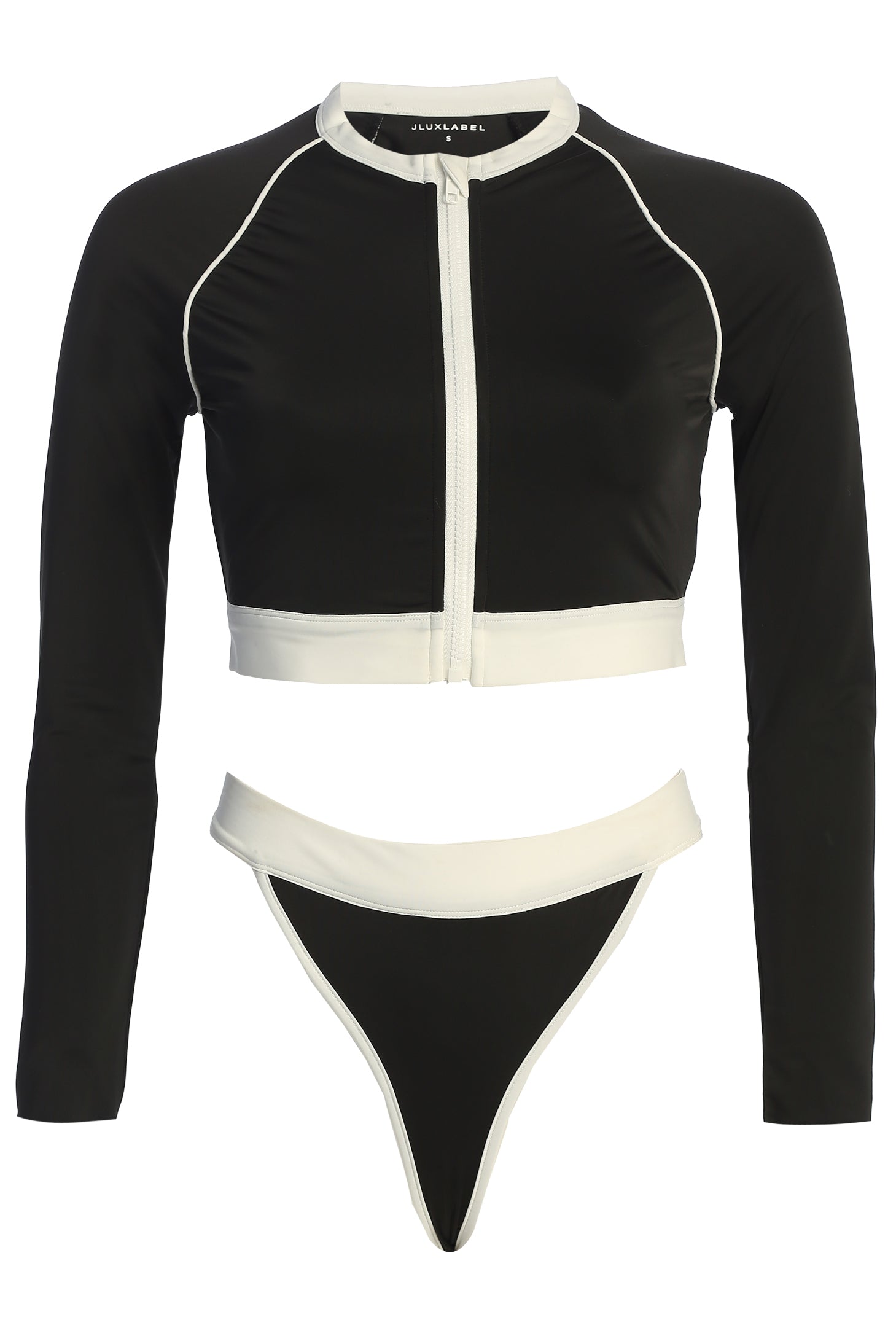 Black/White Contrast Bikini Set