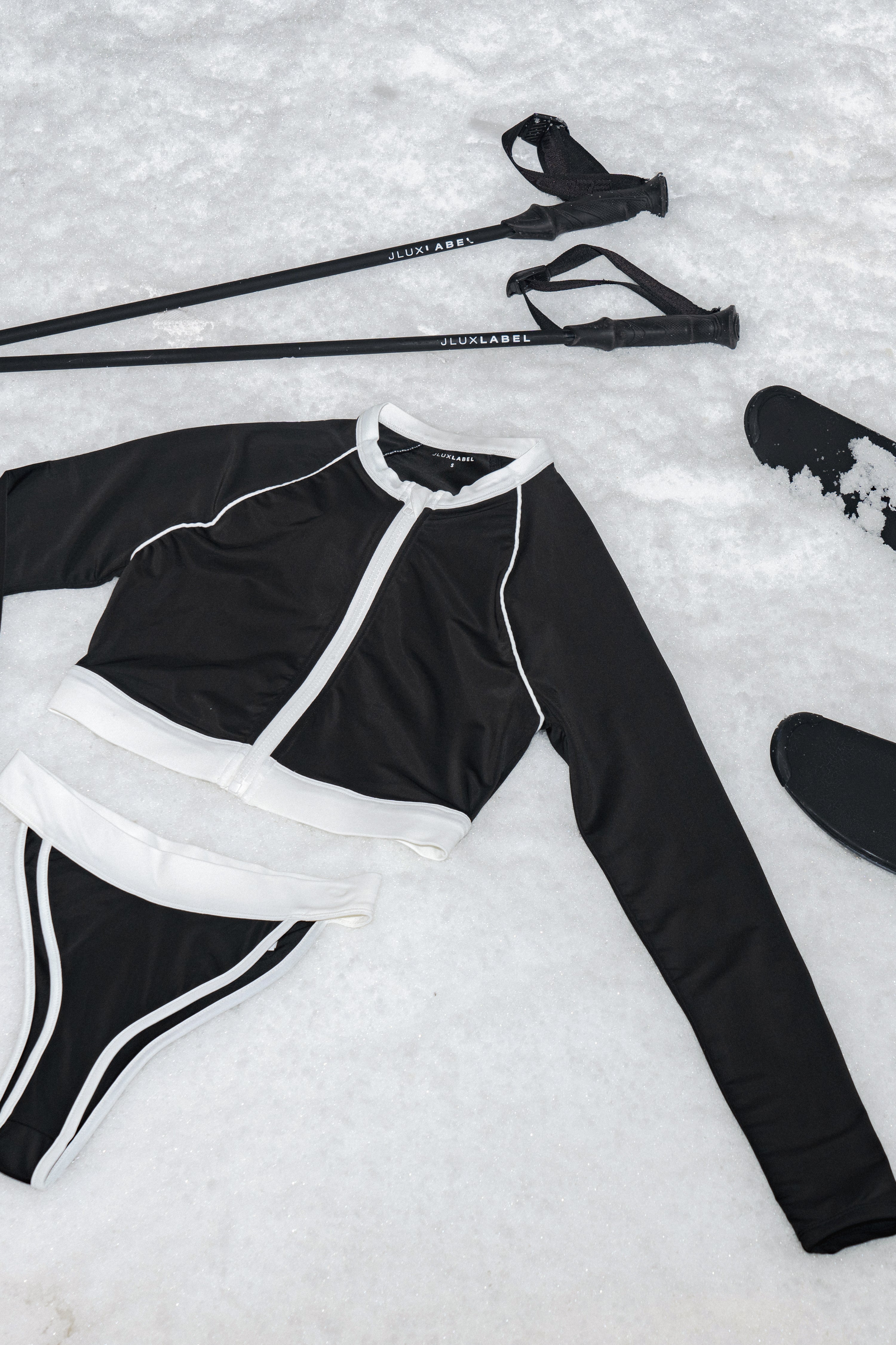 Black/White Contrast Bikini Set