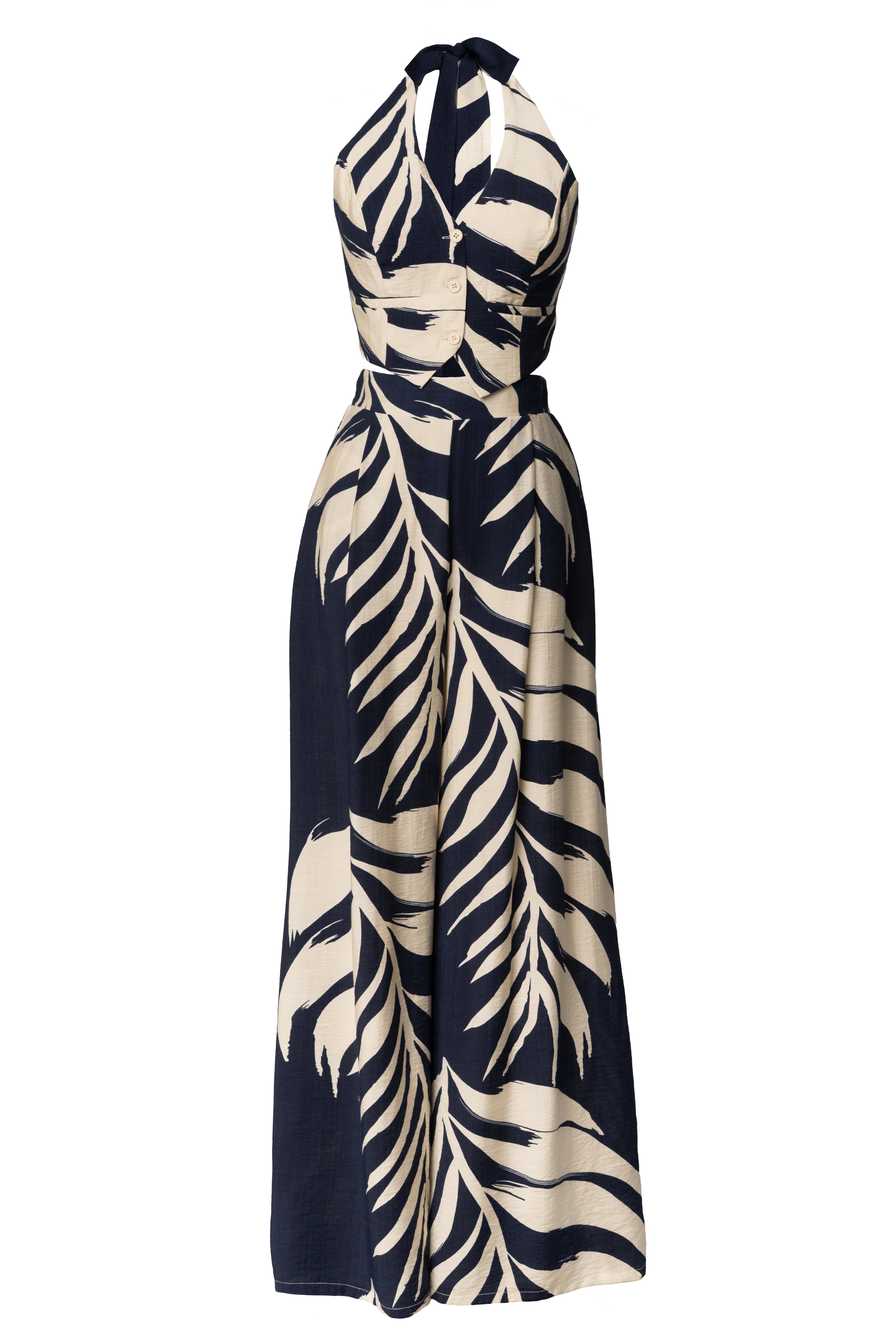 Navy Palm Print Tropical Daze Pant Set