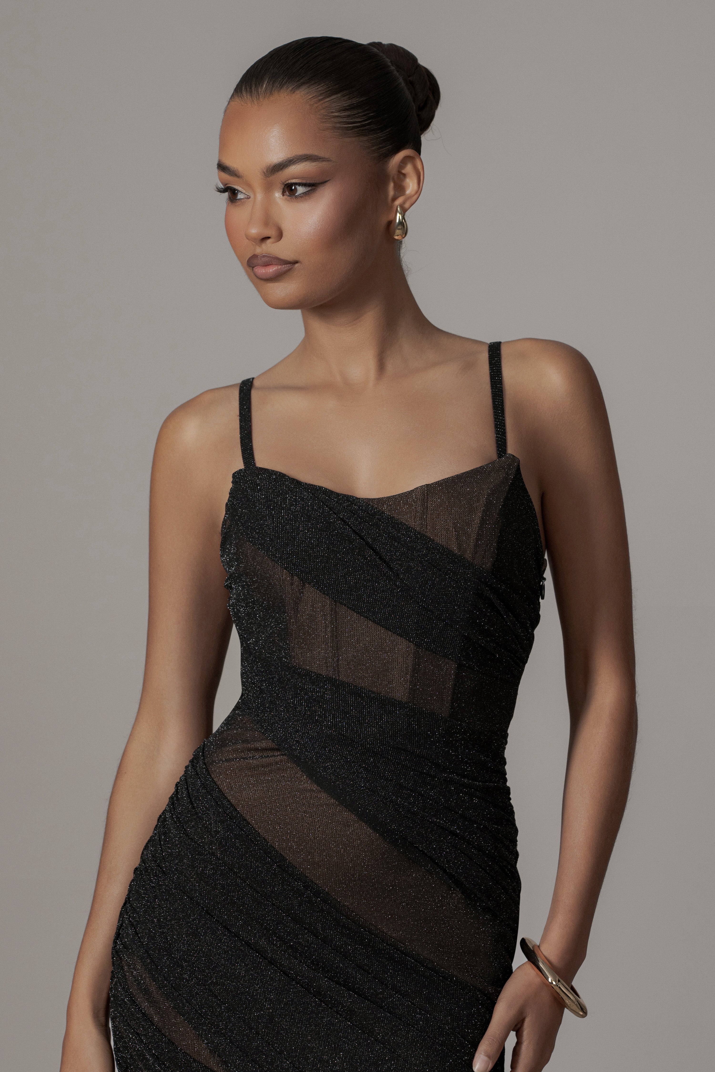 Black Catalina Lurex Knit Maxi Dress